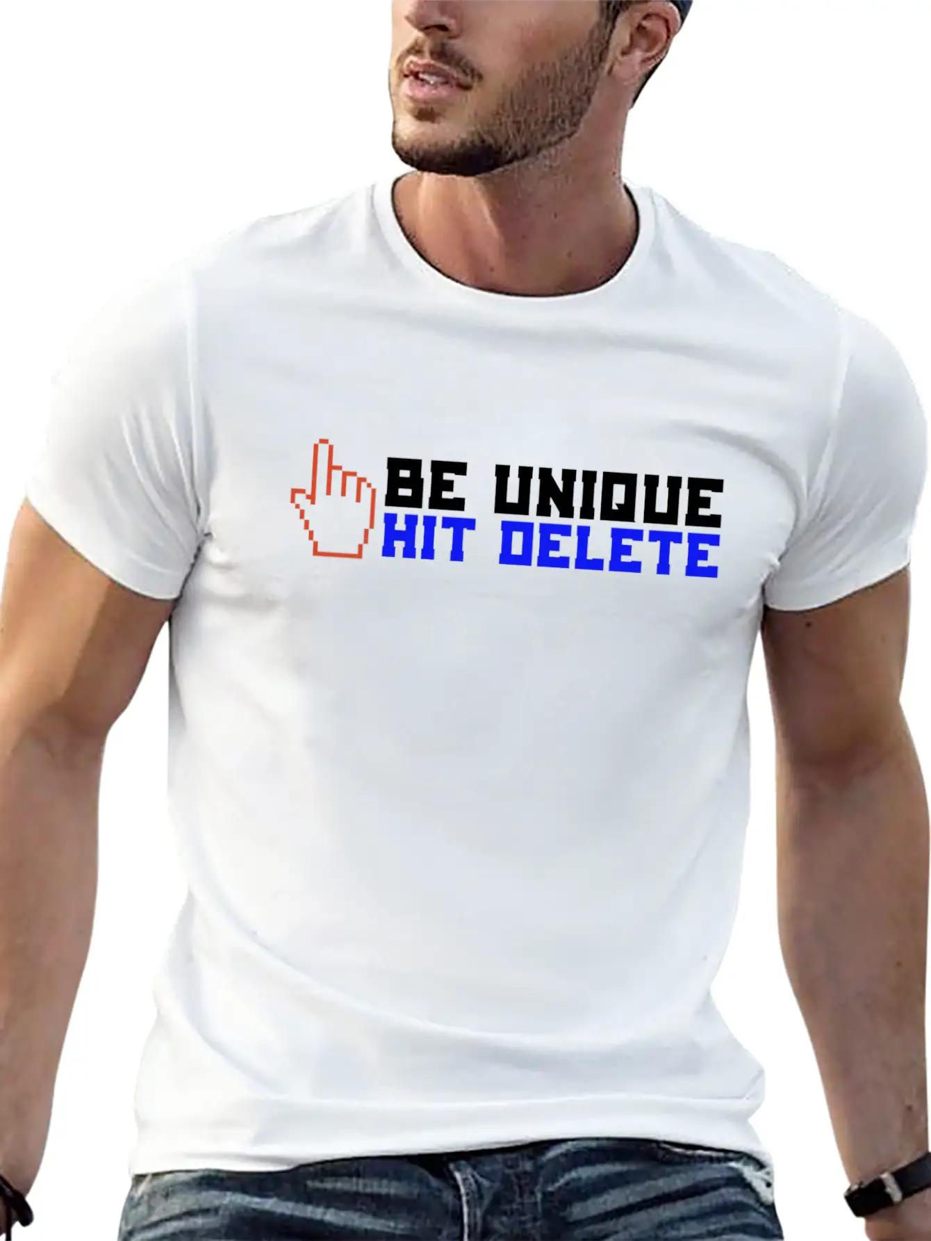 Stop Cyberbullies Be Unique Hit Delete Anti Classic Fit Graphic Tee For Daily Comfort – Unisex Cotton Shirt