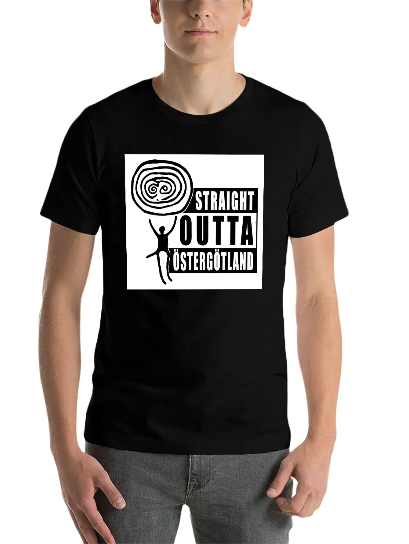 Straight Outta Östergötland Lightweight Cotton T-Shirt – Daily Comfort Graphic Shirt