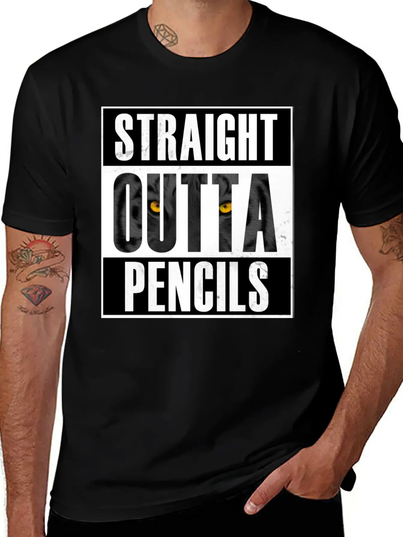 Straight Outta Pencils T Shirt Modern Fit Casual T-Shirt – Clean And Versatile Design