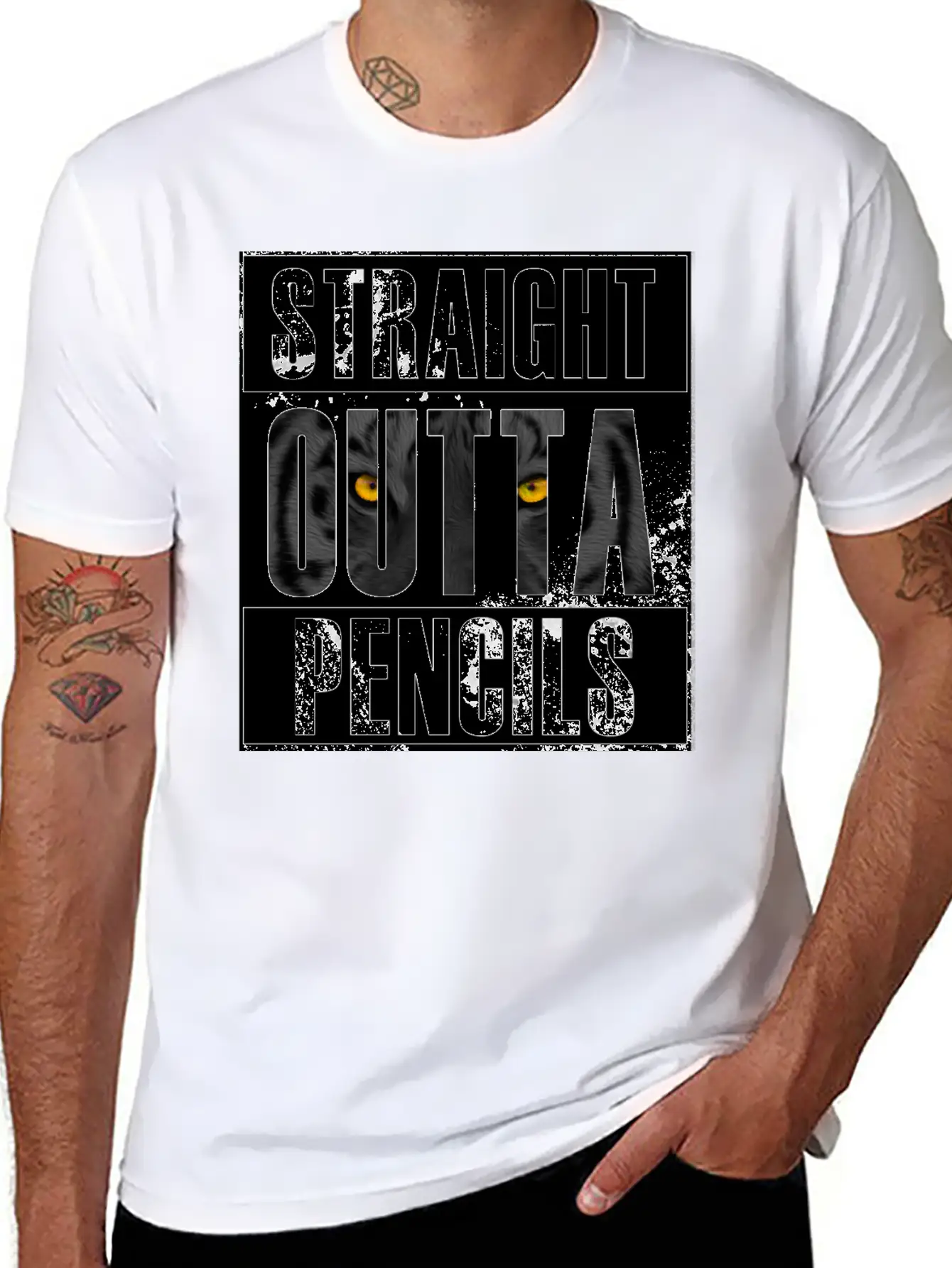 Straight Outta Pencils T Shirt Modern Fit Casual T-Shirt – Clean And Versatile Design