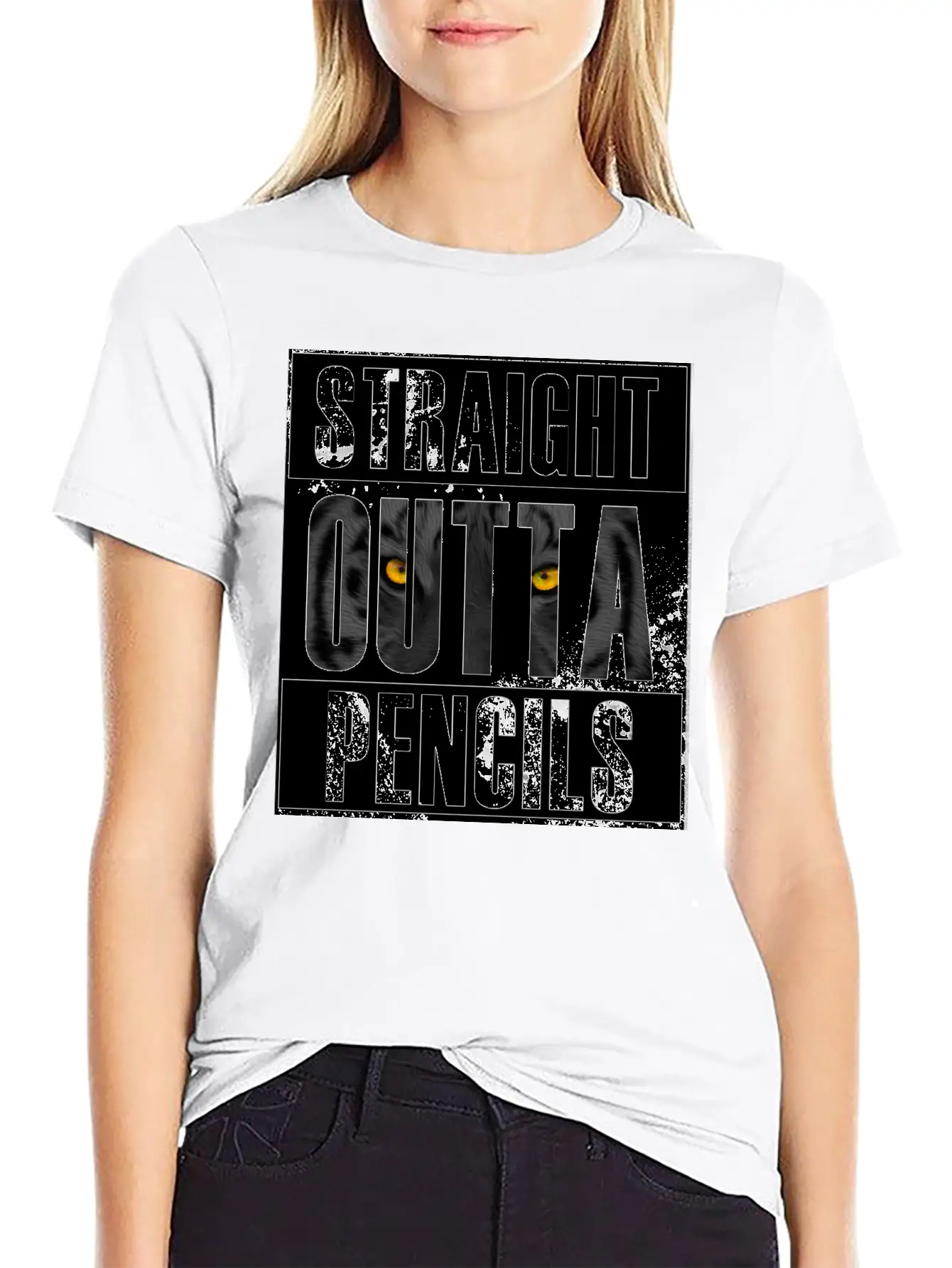 Straight Outta Pencils T Shirt Modern Fit Casual T-Shirt – Clean And Versatile Design