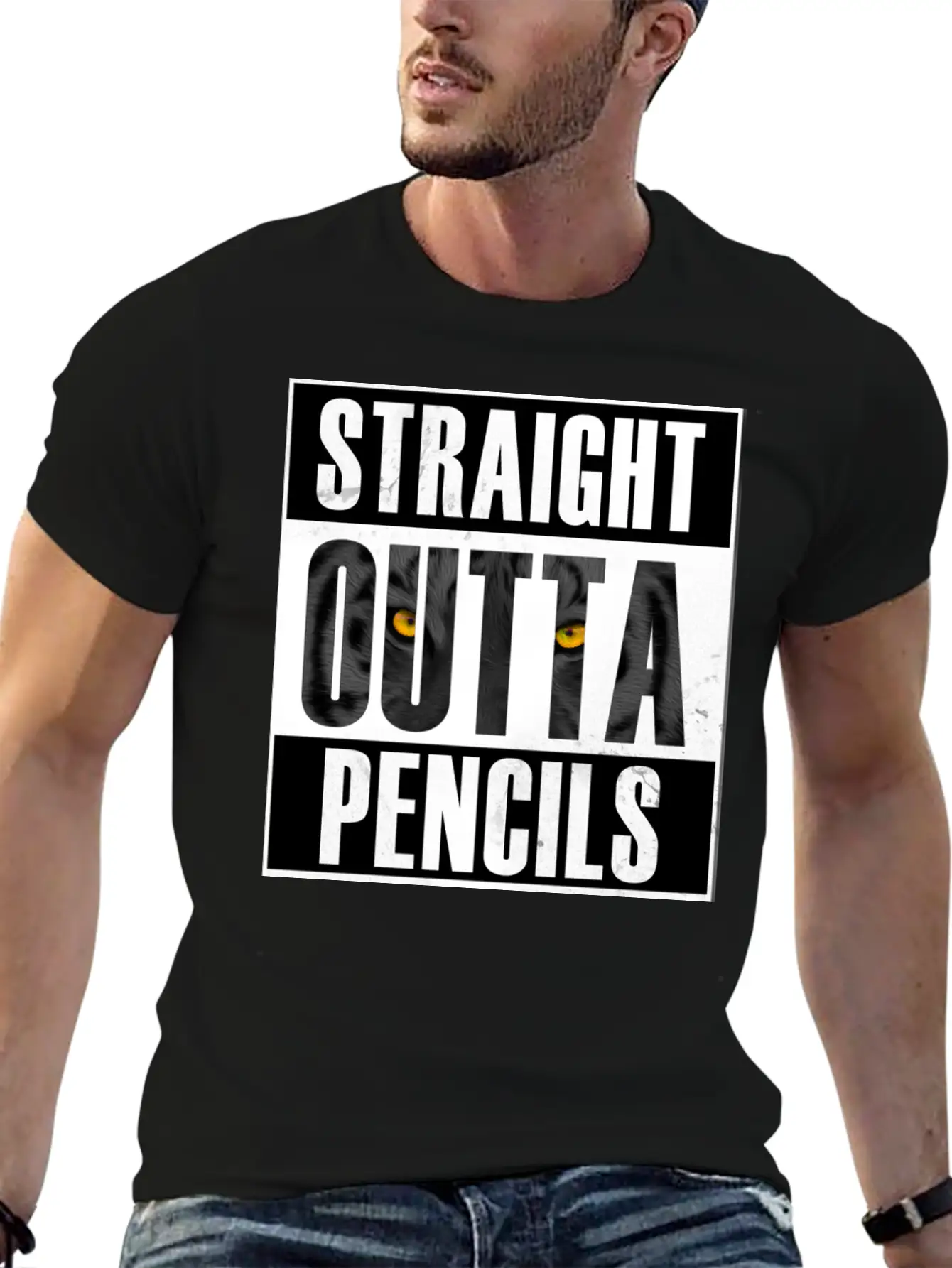 Straight Outta Pencils T Shirt Modern Fit Casual T-Shirt – Clean And Versatile Design