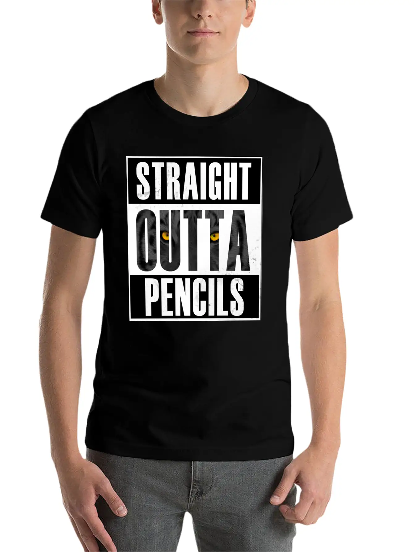 Straight Outta Pencils T Shirt Modern Fit Casual T-Shirt – Clean And Versatile Design