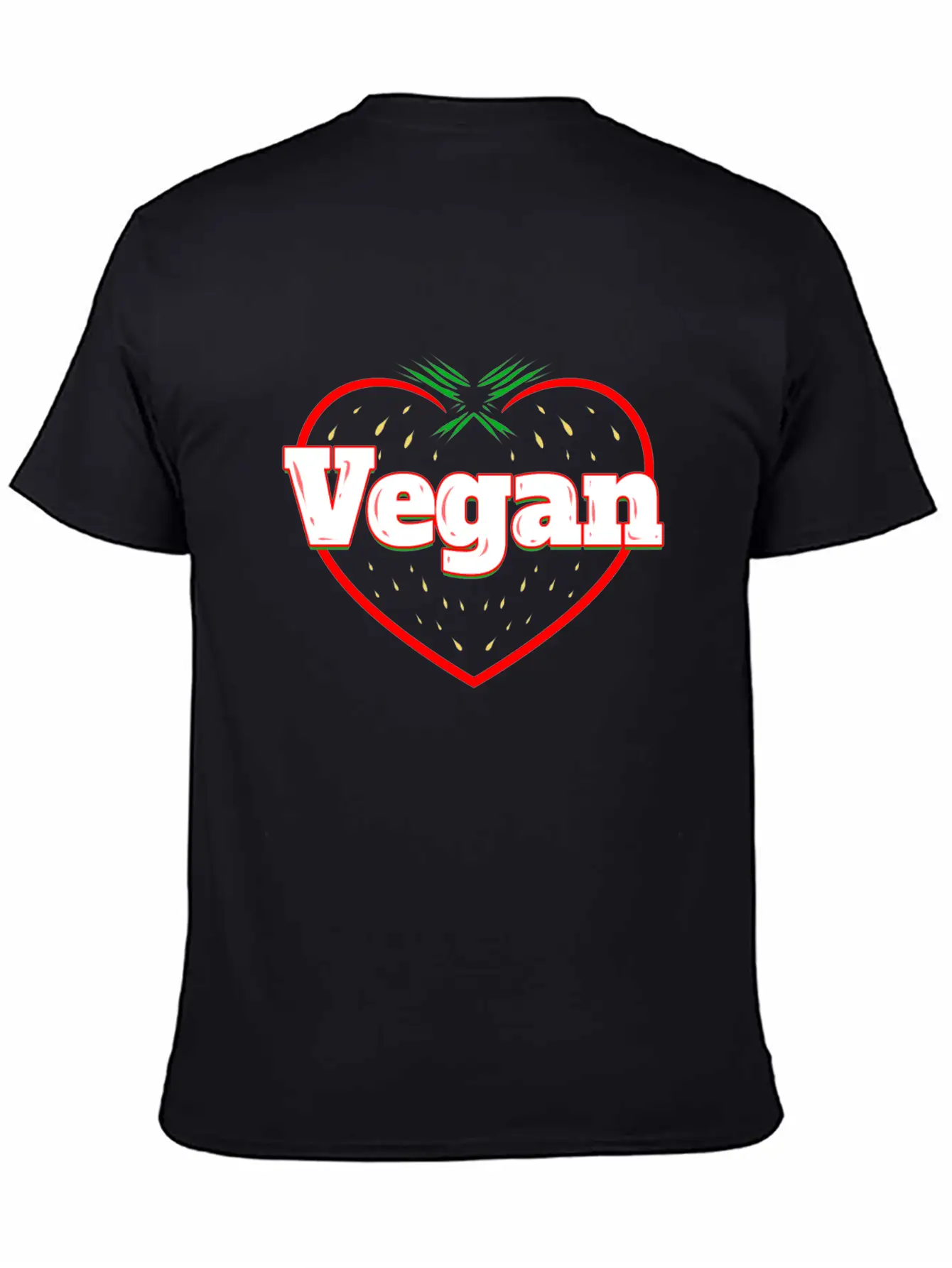 Strawberry Logo For Vegetarians - Go Vegan Essential Cotton Tee For Daily Outfits – Unisex Style