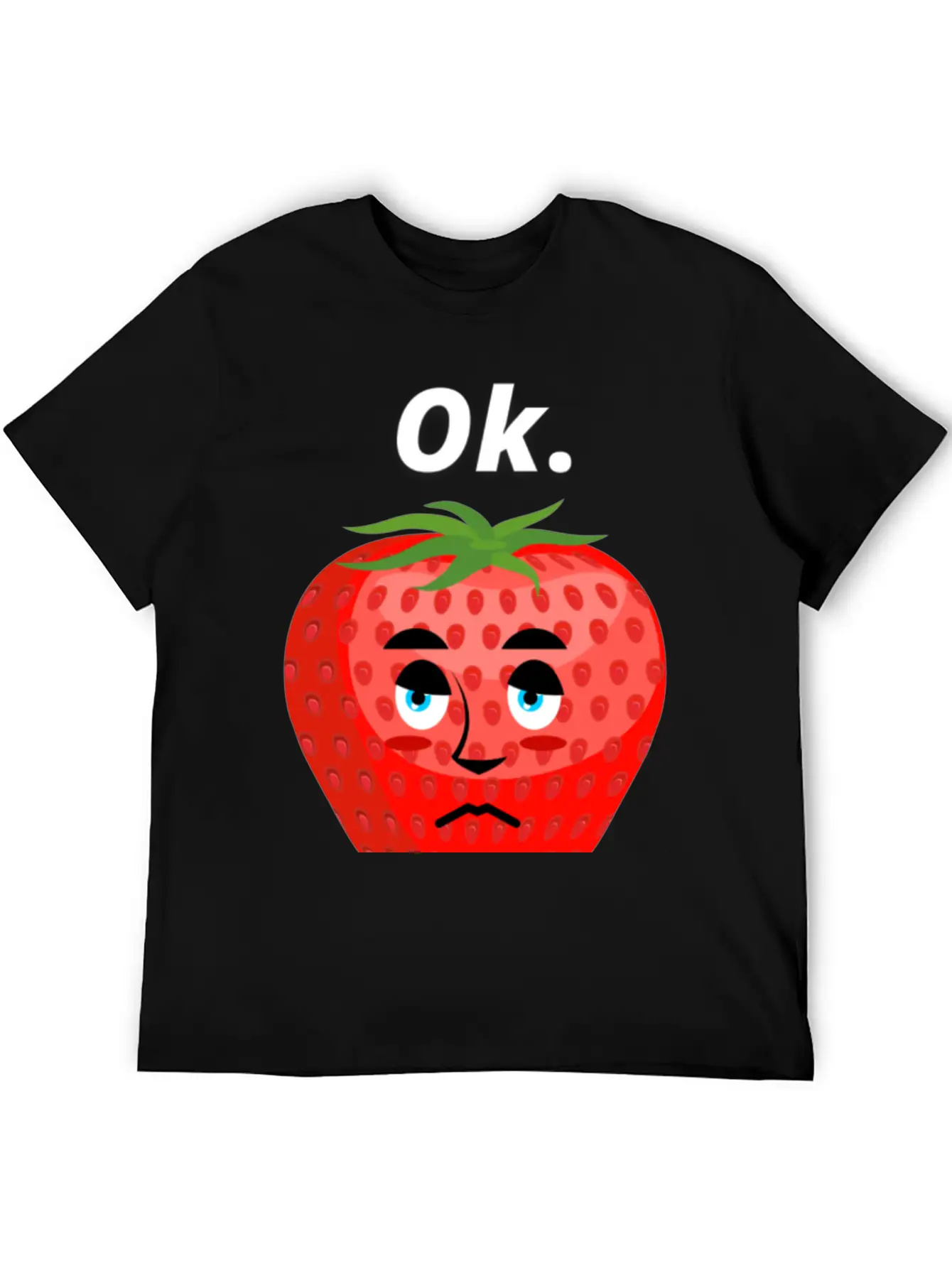 Strawberry Mood Ok Bro Motto Statement Comfortable Minimalist Graphic Tee – Summer Style Essential