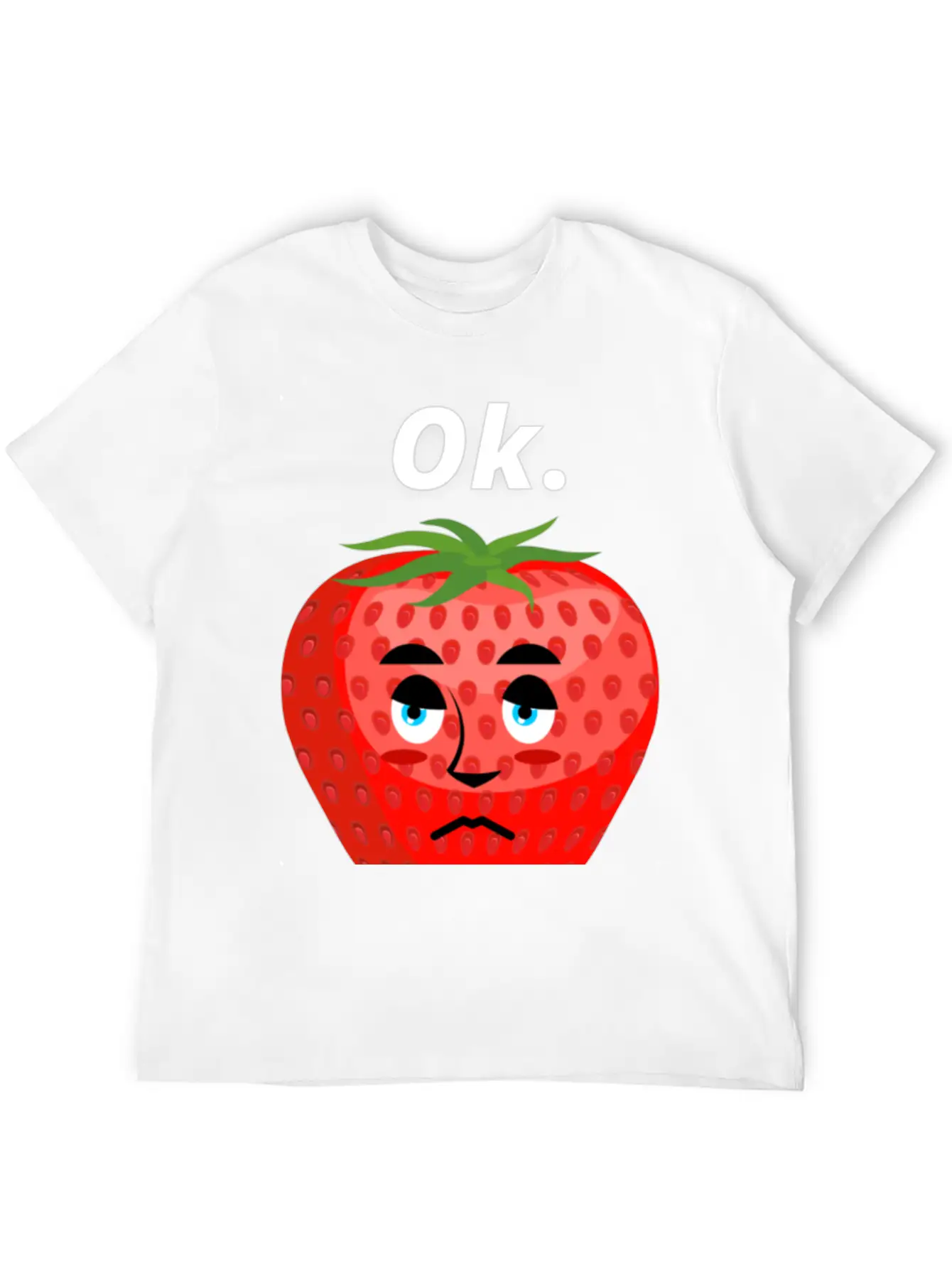 Strawberry Mood Ok Bro Motto Statement Comfortable Minimalist Graphic Tee – Summer Style Essential