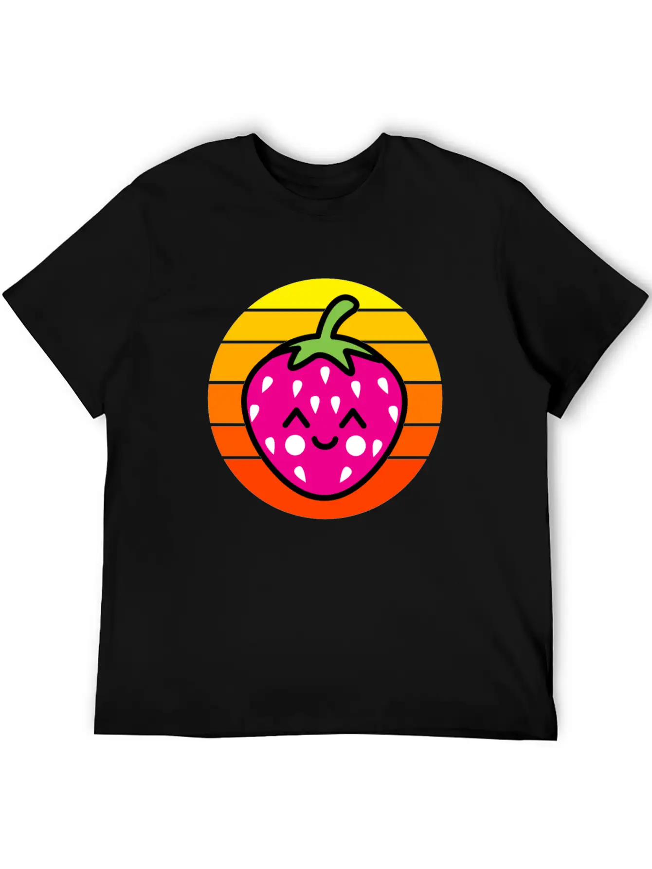 Strawberry Sunset Basic Graphic T-Shirt – Daily Comfort In Soft Cotton
