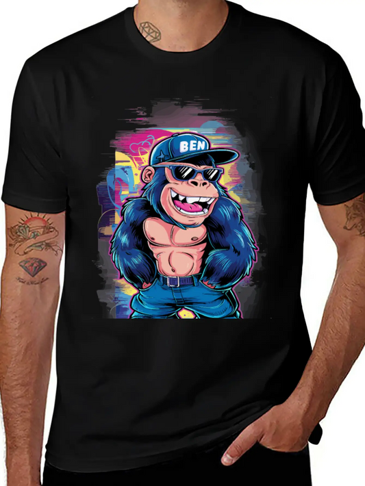 Street Art Gorilla Music Relaxed Everyday Tee – Lightweight And Durable Cotton