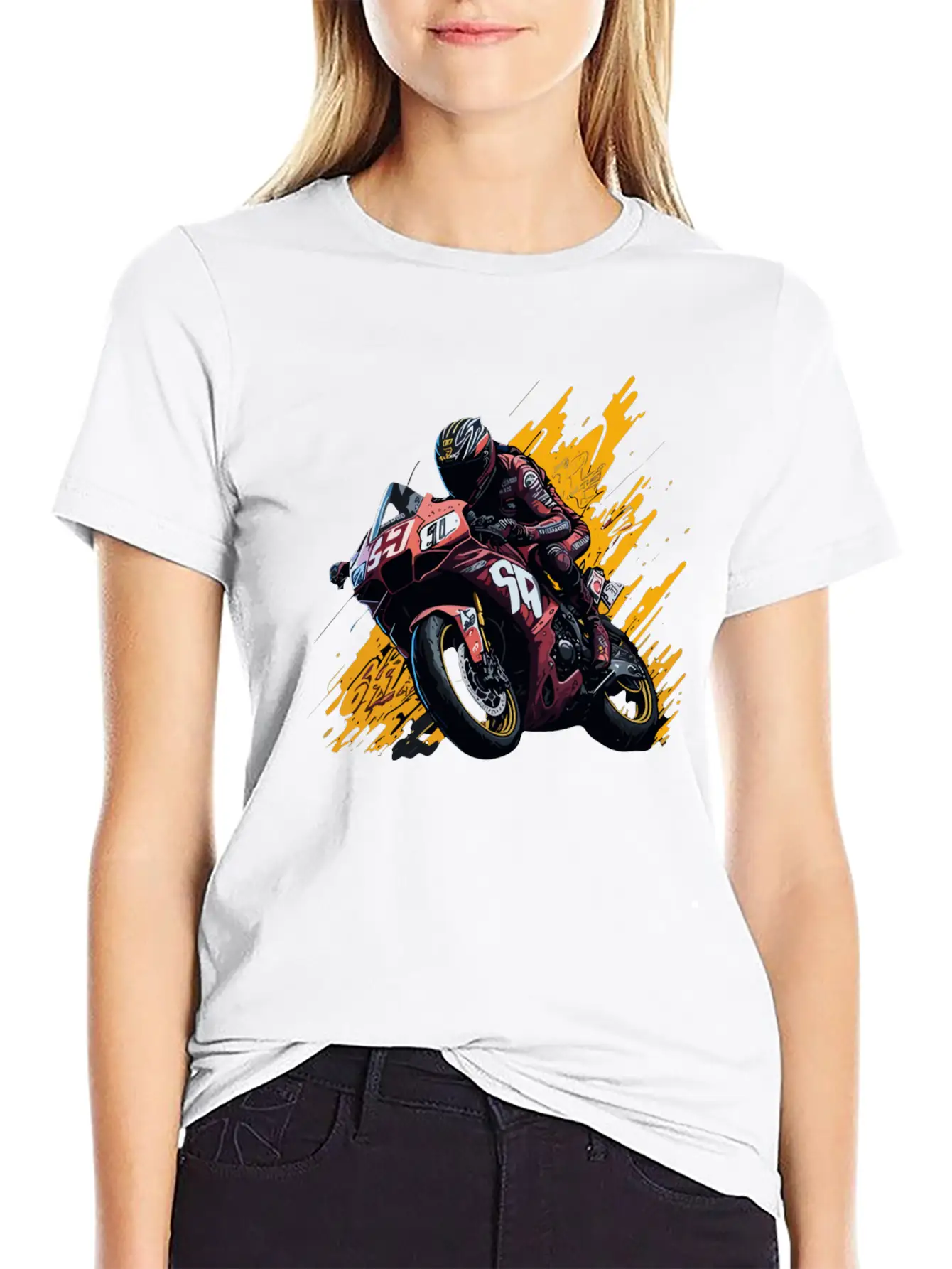 Street Art Racer: Graffiti-Charged MotoGP Thrills Unisex Casual T-Shirt ��� Clean Design For Daily Comfort