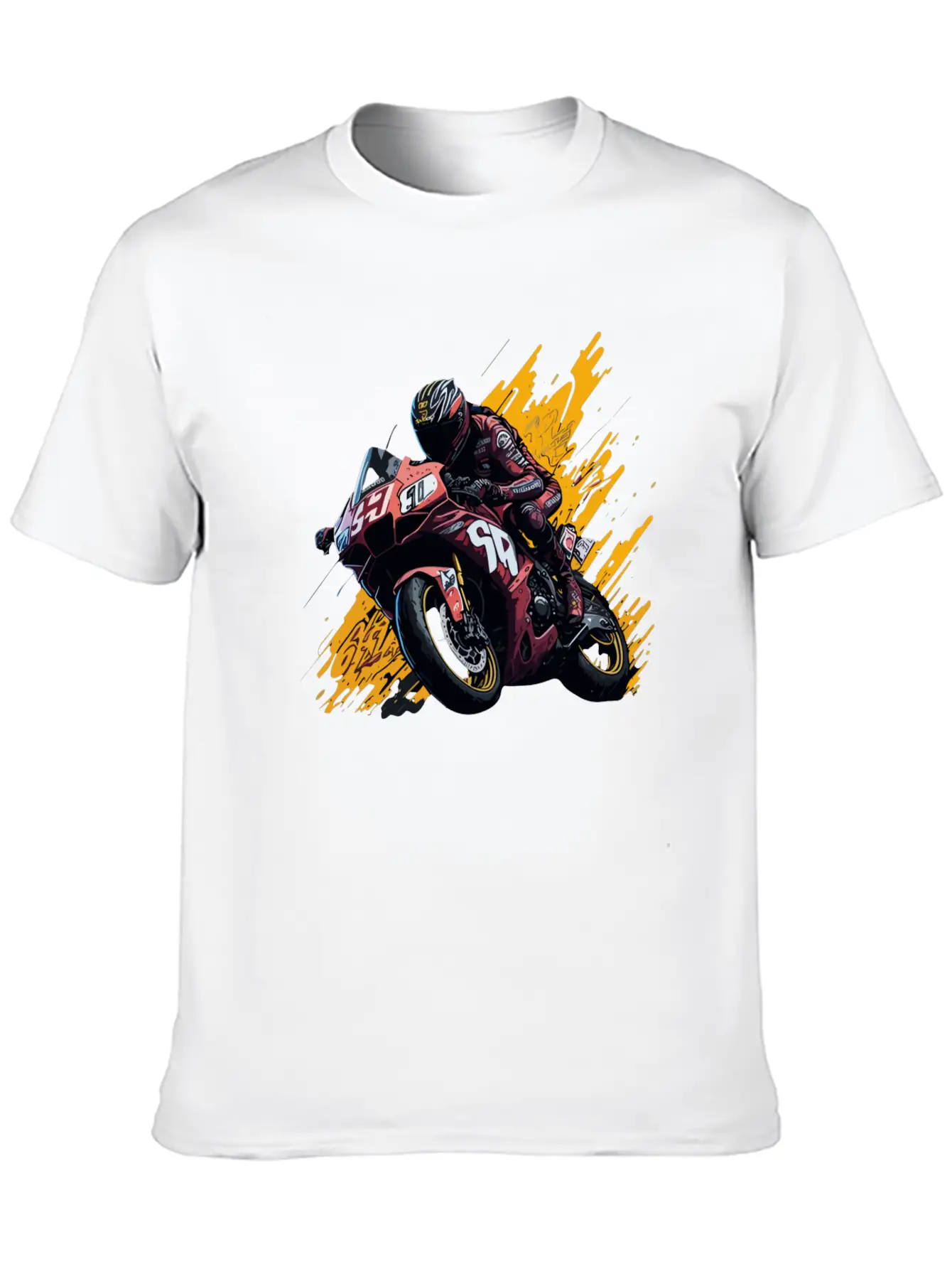 Street Art Racer: Graffiti-Charged MotoGP Thrills Unisex Casual T-Shirt ��� Clean Design For Daily Comfort