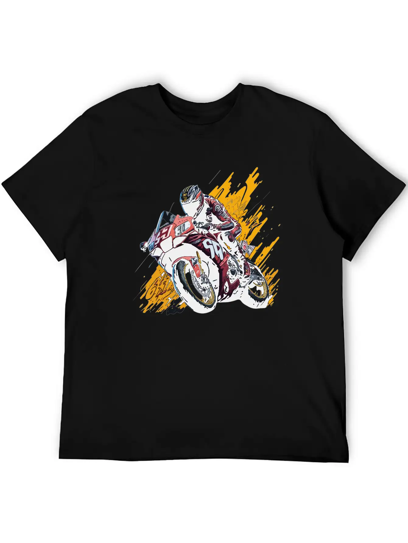 Street Art Racer: Graffiti-Charged MotoGP Thrills Unisex Casual T-Shirt ��� Clean Design For Daily Comfort