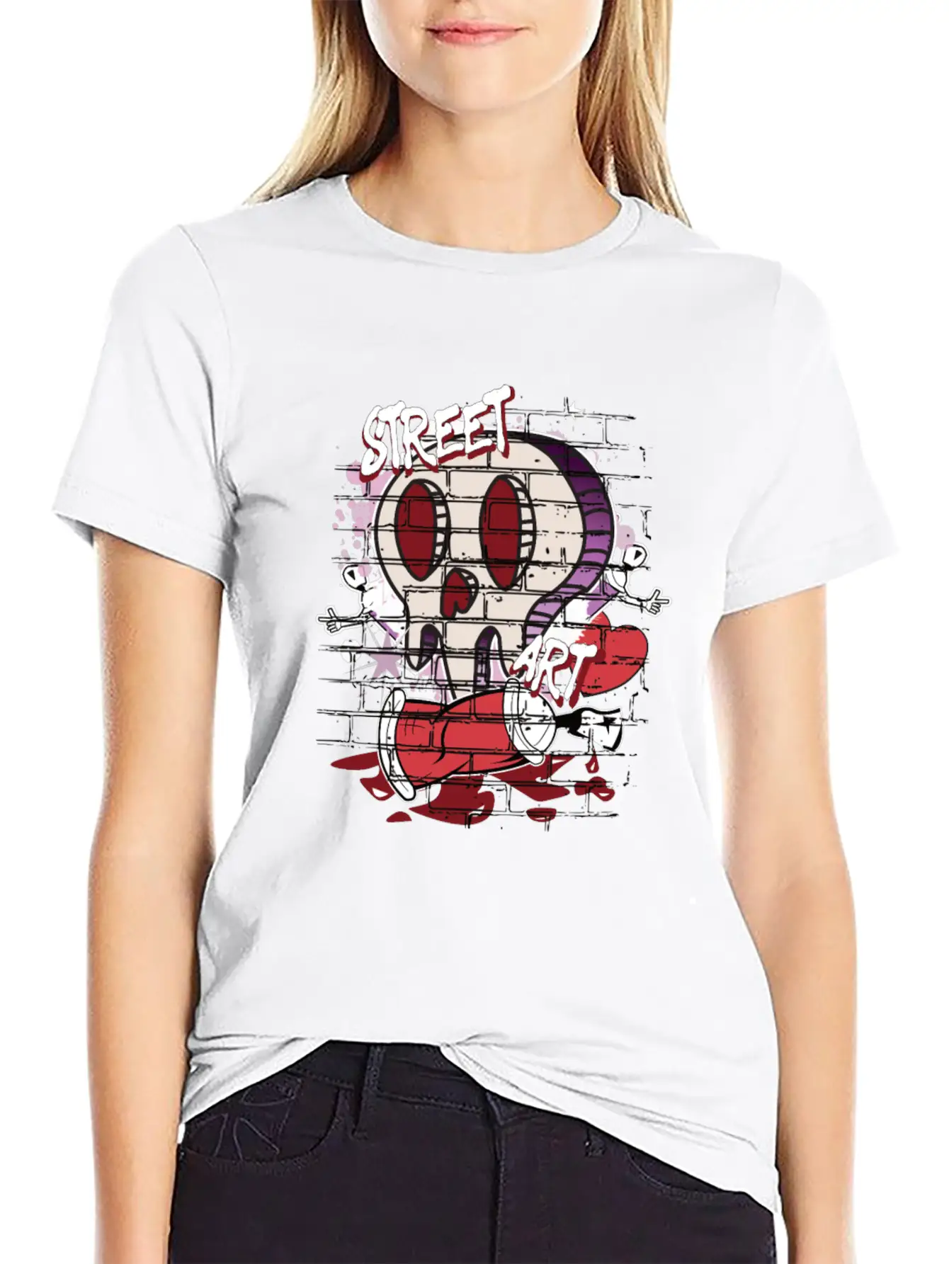 Street Art Skull Graffiti Unisex Casual T-Shirt – Clean Design For Daily Comfort