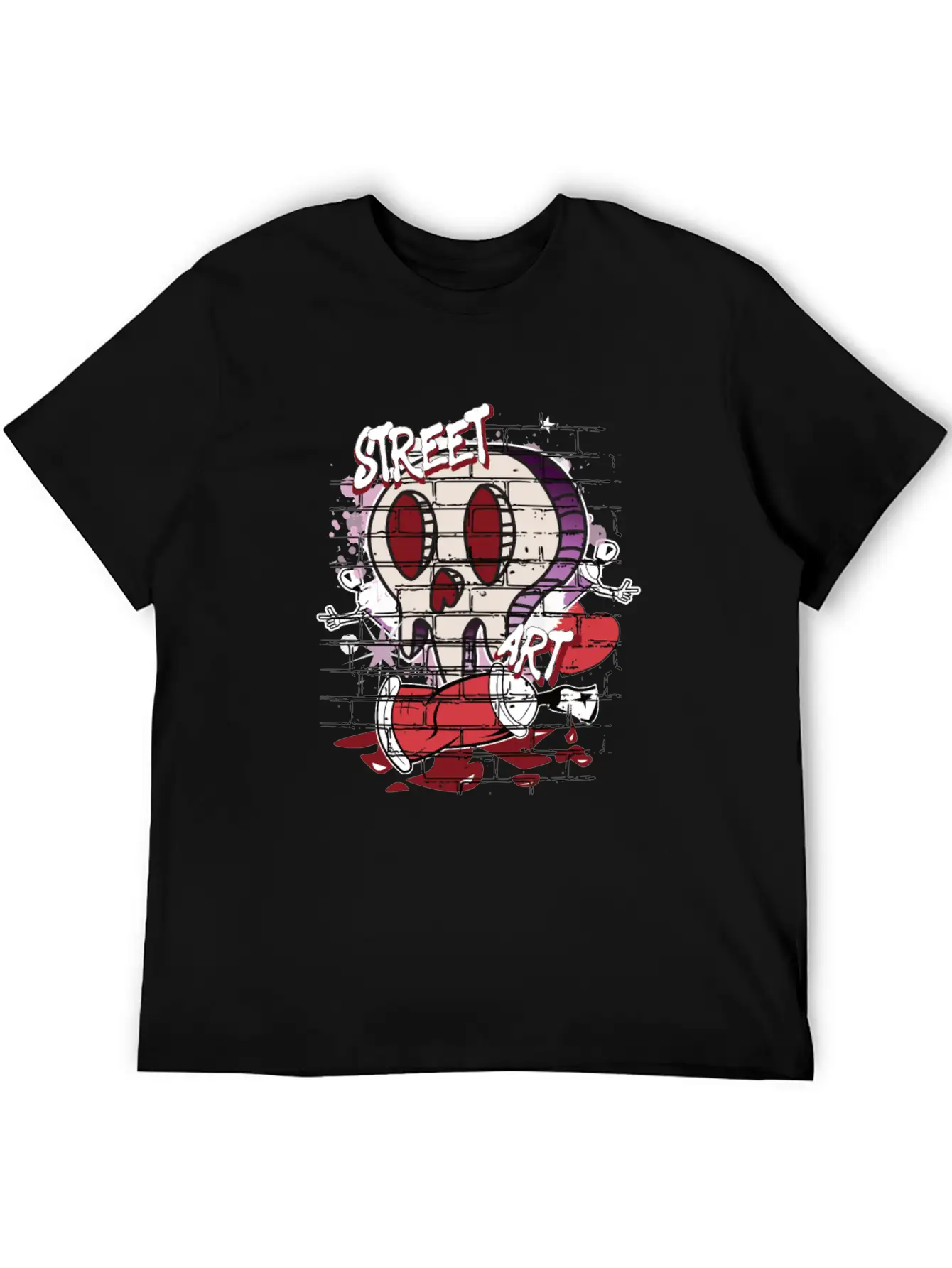 Street Art Skull Graffiti Unisex Casual T-Shirt – Clean Design For Daily Comfort