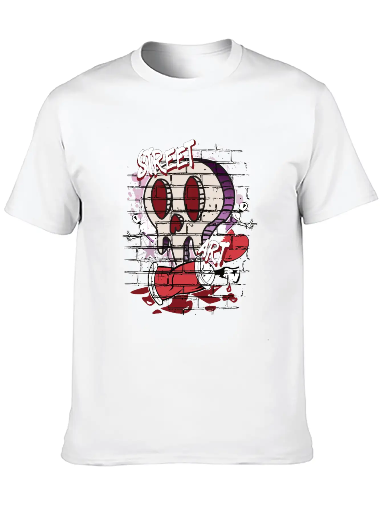 Street Art Skull Graffiti Unisex Casual T-Shirt – Clean Design For Daily Comfort