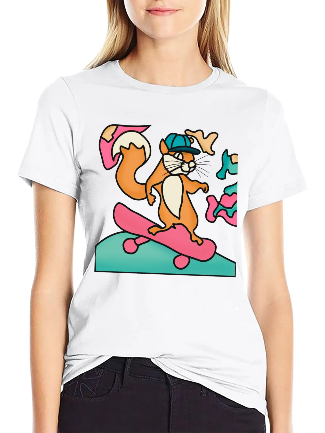 Street Retro Squirrel On Skateboard | Funny Unisex Casual T-Shirt – Clean Design For Daily Comfort