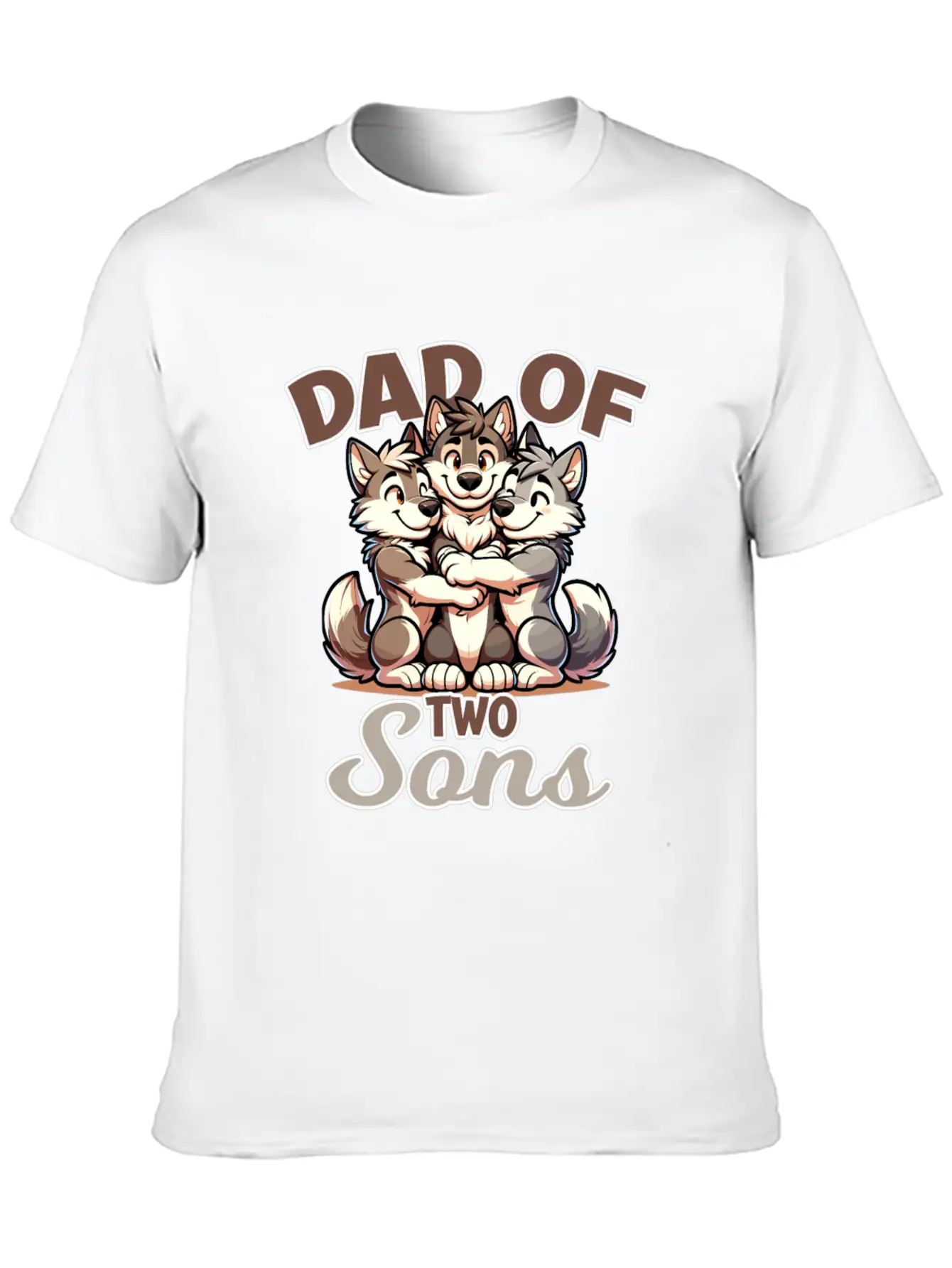 Strong Wolf With Wolf Child For A Dad Unisex Casual T-Shirt – Clean Design For Daily Comfort