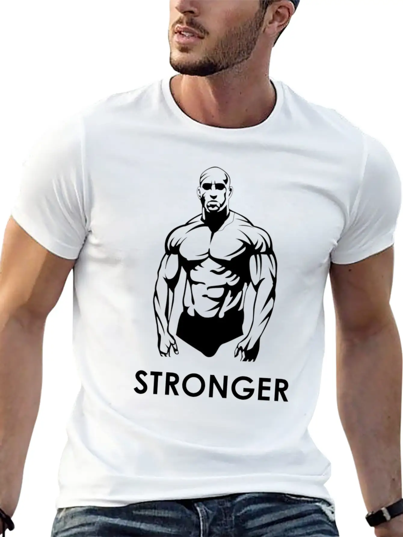 Stronger Print Lightweight Cotton T-Shirt – Daily Comfort Graphic Shirt