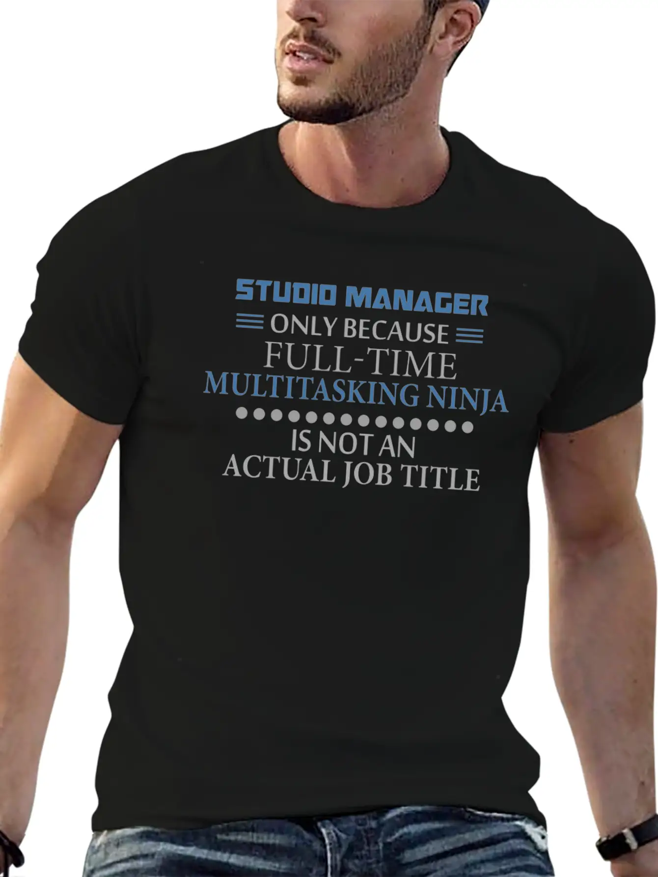 Studio Manager - Studio Manager - Only Because Ful Lightweight Cotton T-Shirt – Daily Comfort Graphic Shirt