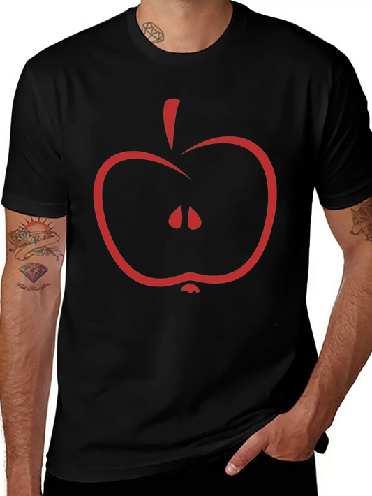 Stylized Apple Stem Lightweight Cotton T-Shirt – Daily Comfort Graphic Shirt