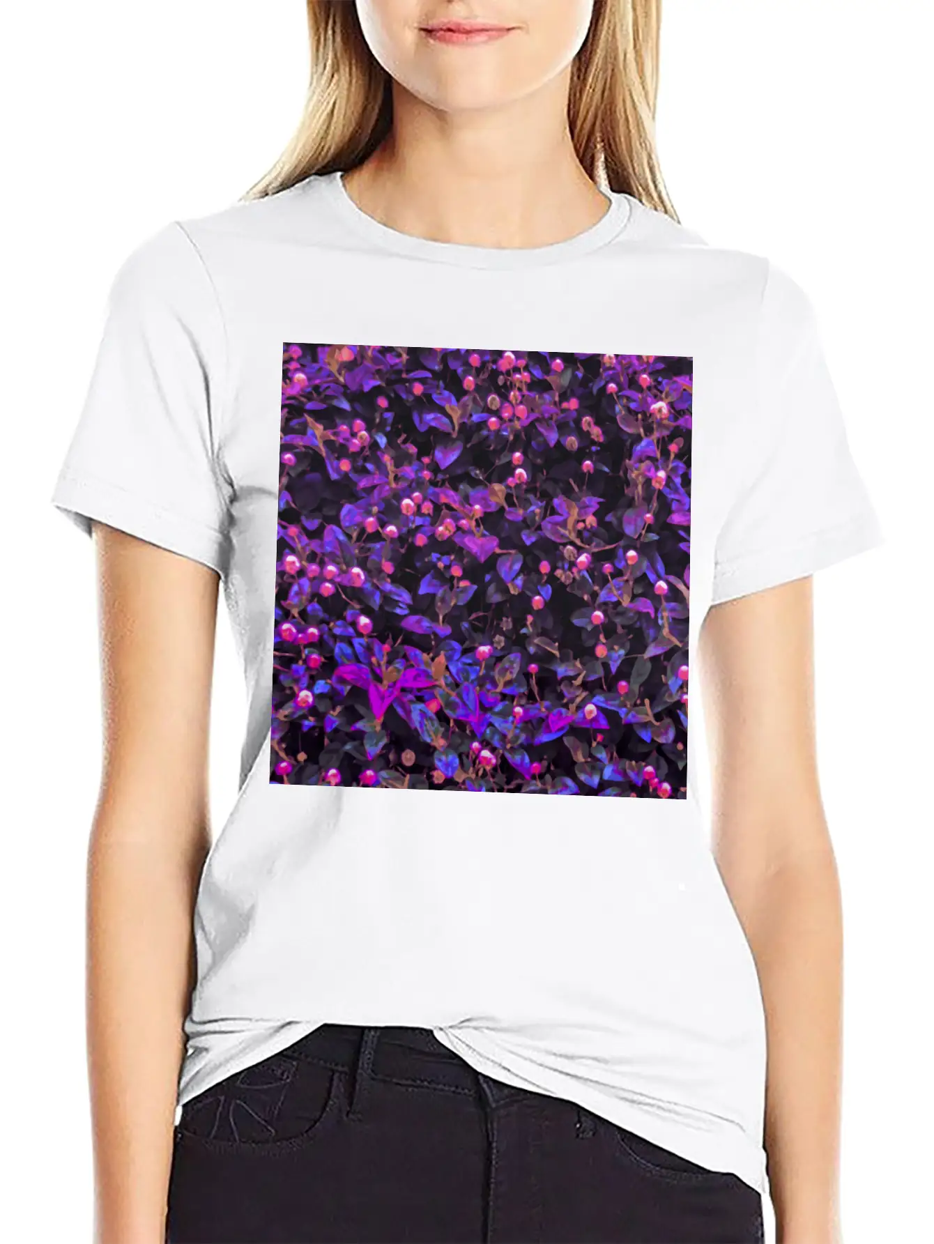Stylized Floral Texture Basic Graphic T-Shirt – Daily Comfort In Soft Cotton