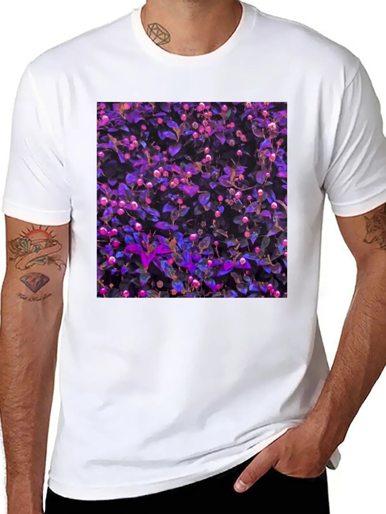 Stylized Floral Texture Basic Graphic T-Shirt – Daily Comfort In Soft Cotton