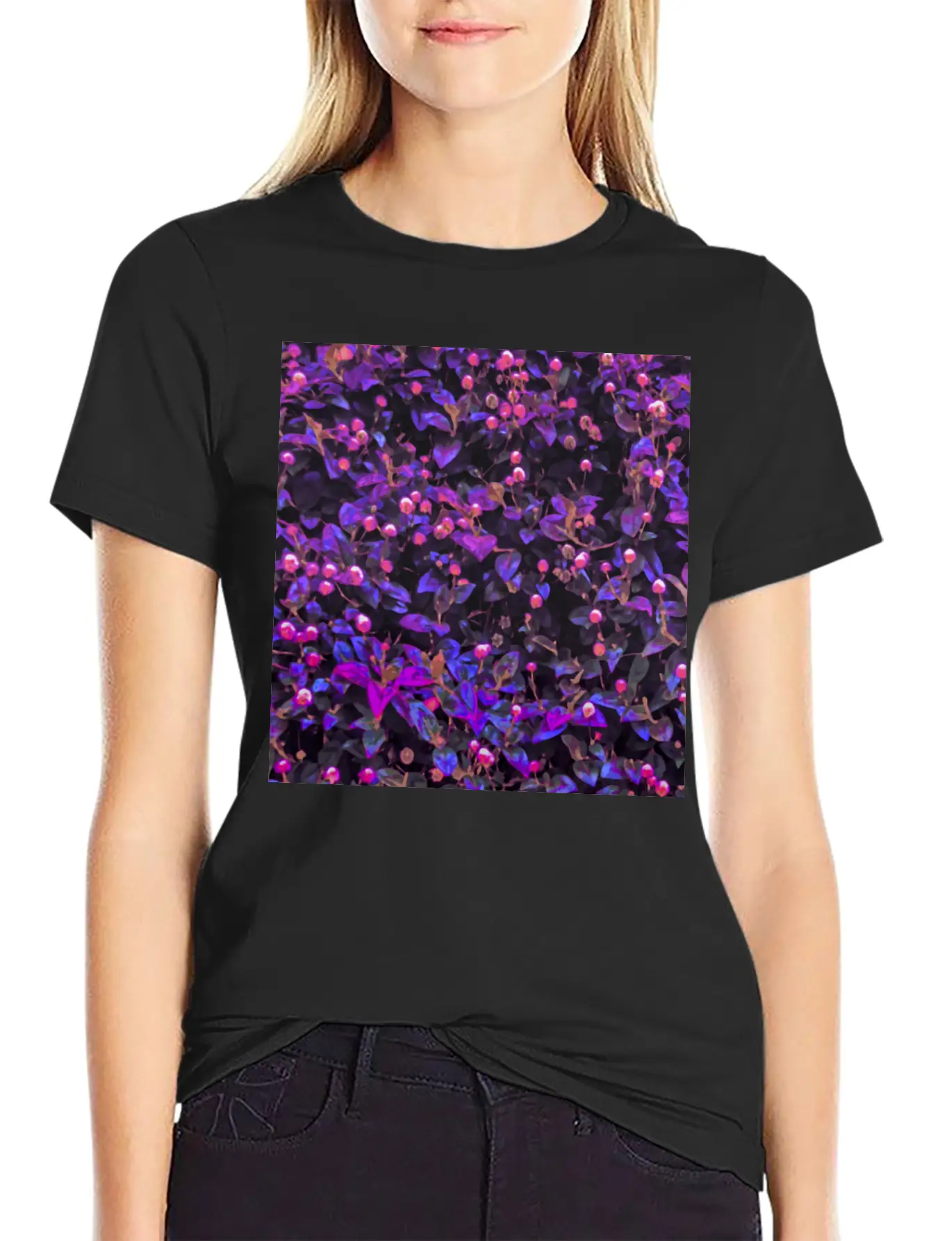 Stylized Floral Texture Basic Graphic T-Shirt – Daily Comfort In Soft Cotton
