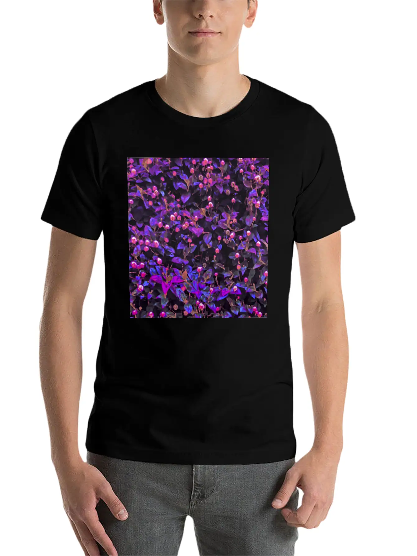 Stylized Floral Texture Basic Graphic T-Shirt – Daily Comfort In Soft Cotton