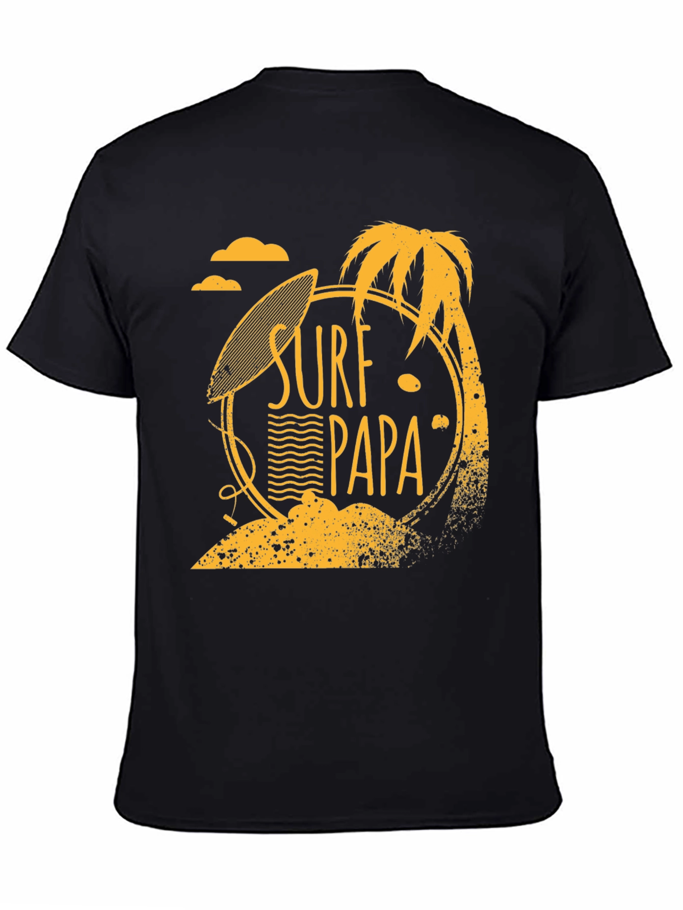 Surf Papa Graphic T-Shirt - Black Cotton Tee
