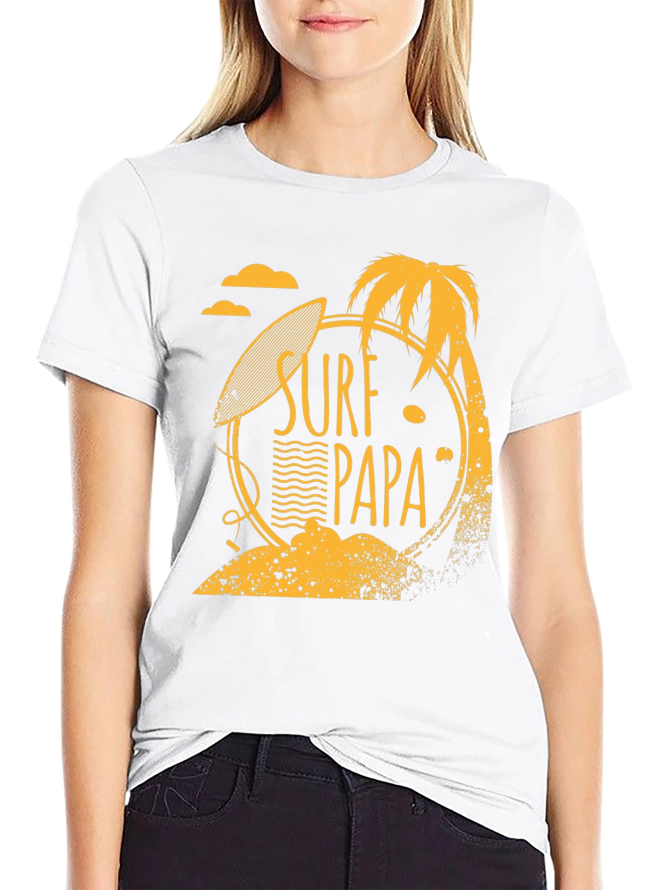 Surf Papa Graphic T-Shirt - Black Cotton Tee