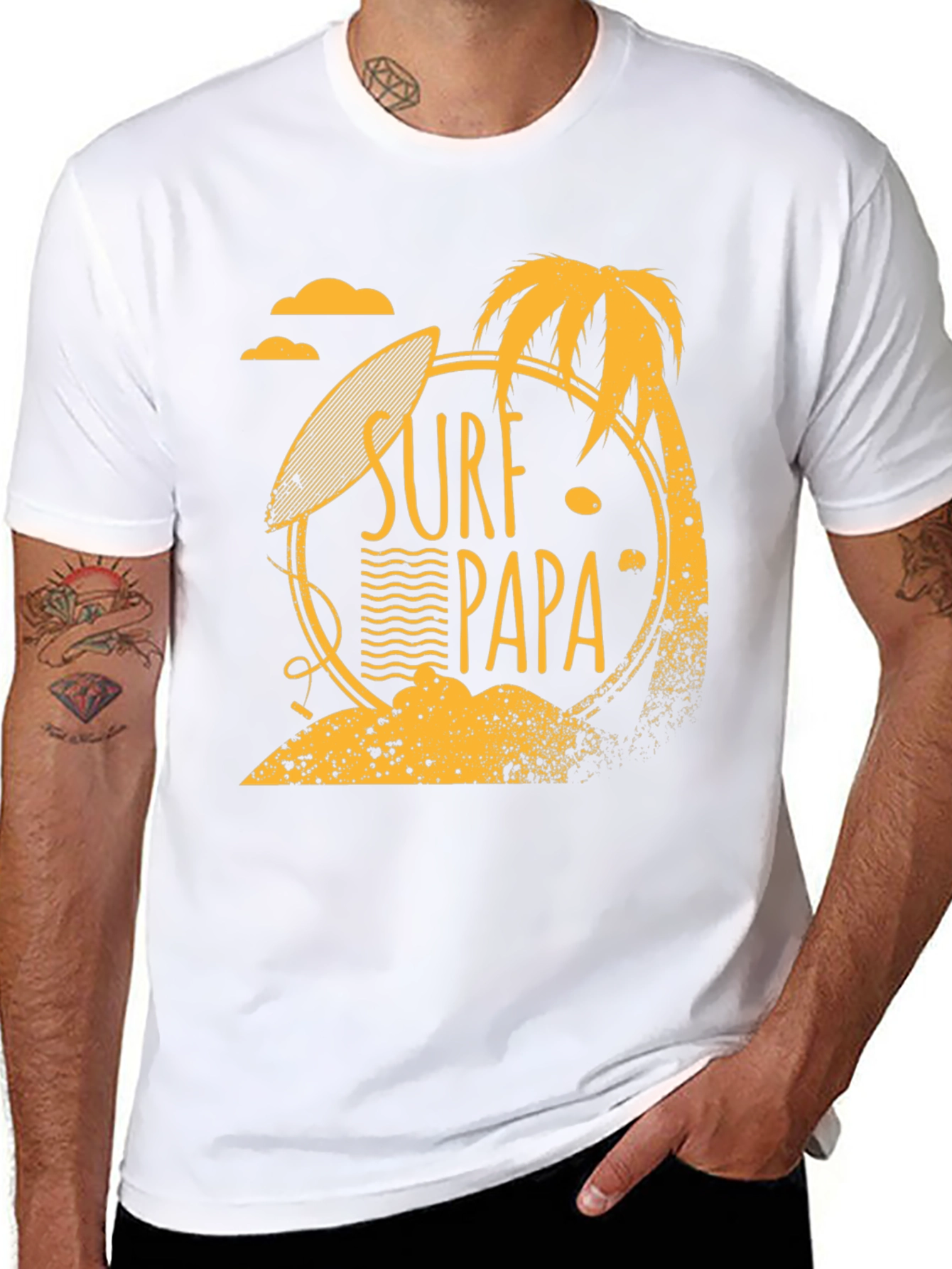 Surf Papa Graphic T-Shirt - Black Cotton Tee