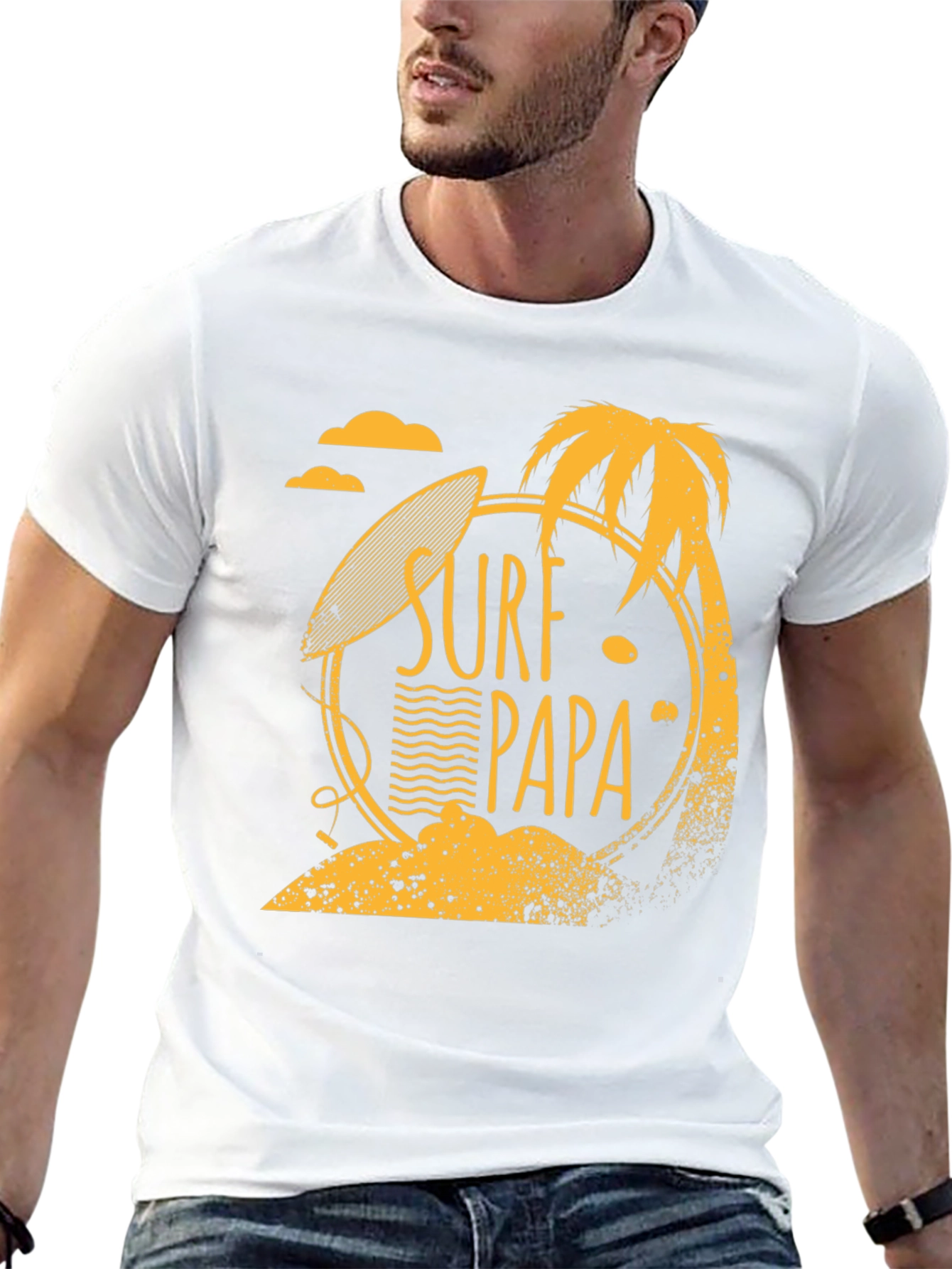 Surf Papa Graphic T-Shirt - Black Cotton Tee