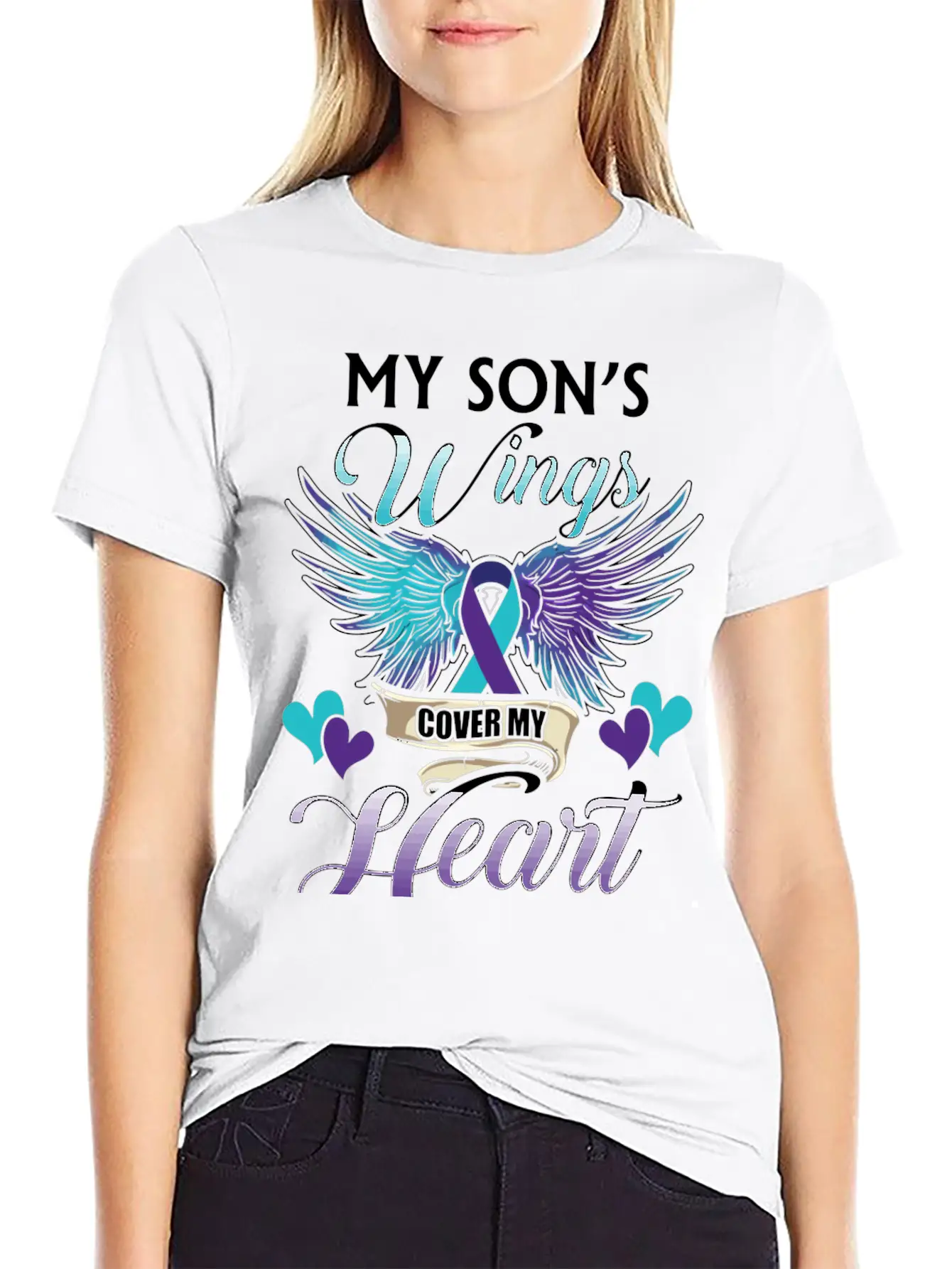 Suicide Memory Of Son Wings Cover Heart Classic Fit Graphic Tee For Daily Comfort – Unisex Cotton Shirt