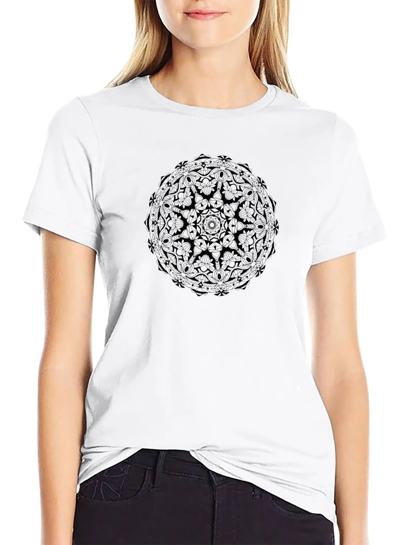 Summer Mandala Lightweight Cotton T-Shirt – Daily Comfort Graphic Shirt