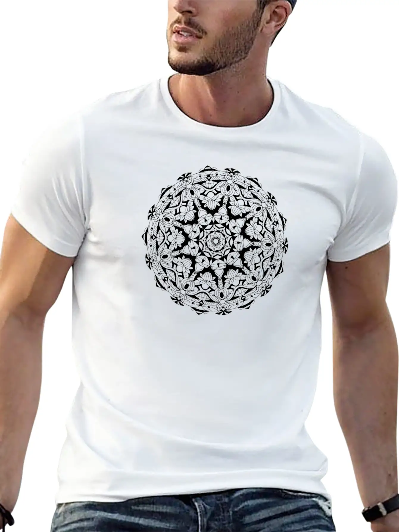 Summer Mandala Lightweight Cotton T-Shirt – Daily Comfort Graphic Shirt