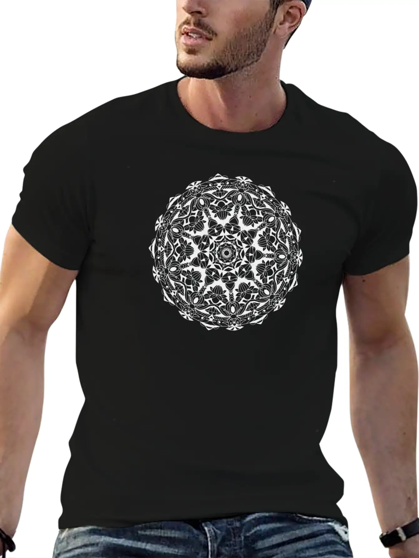 Summer Mandala Lightweight Cotton T-Shirt – Daily Comfort Graphic Shirt