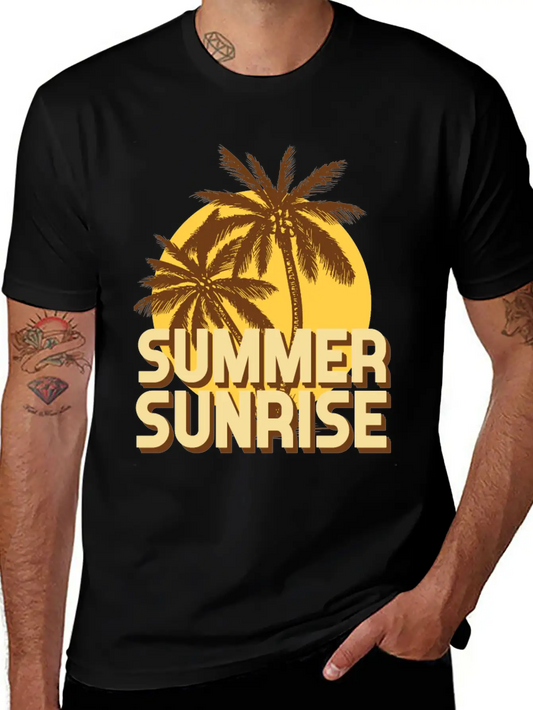 Summer Sunrise Classic Fit Graphic Tee For Daily Comfort – Unisex Cotton Shirt
