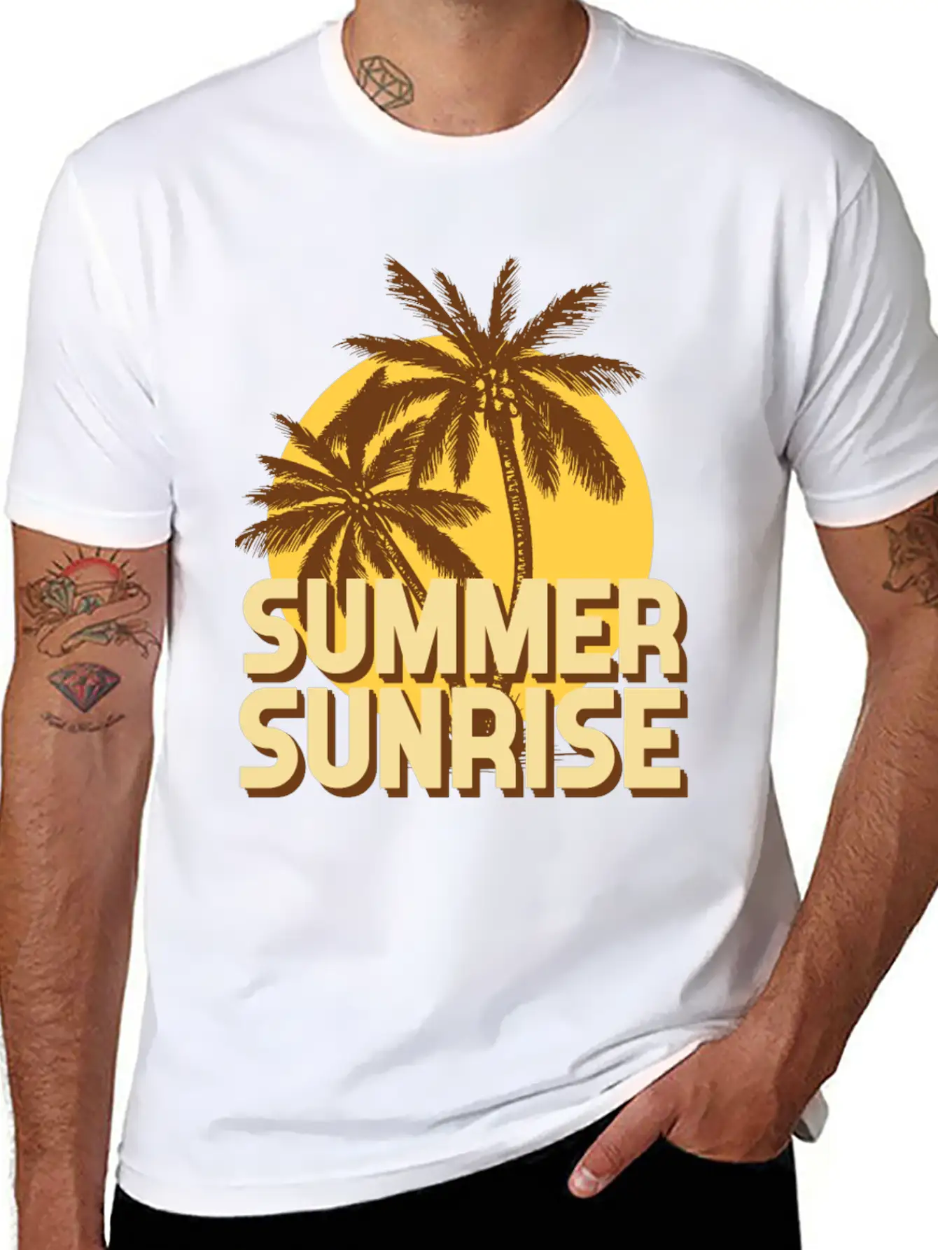 Summer Sunrise Classic Fit Graphic Tee For Daily Comfort – Unisex Cotton Shirt
