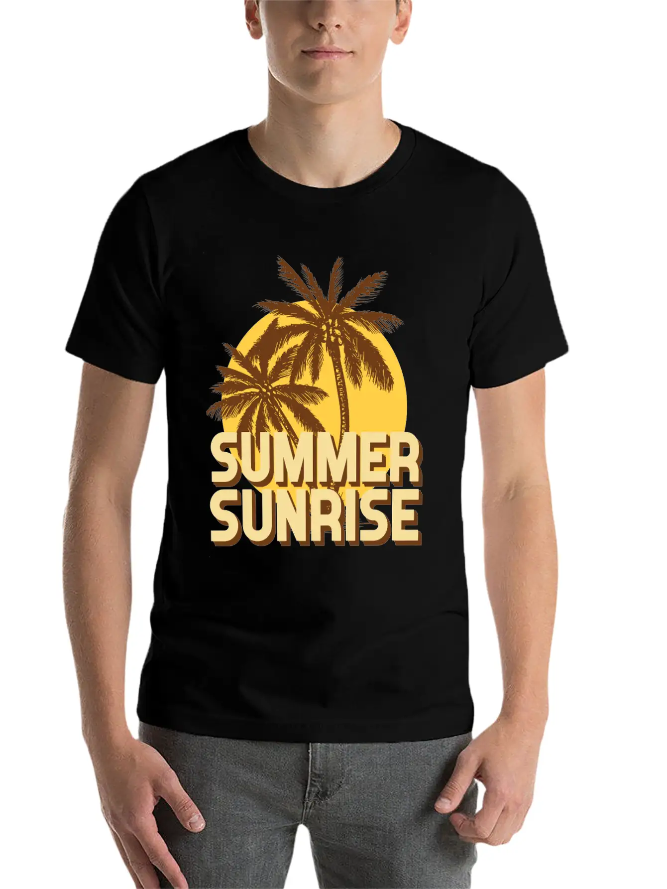 Summer Sunrise Classic Fit Graphic Tee For Daily Comfort – Unisex Cotton Shirt