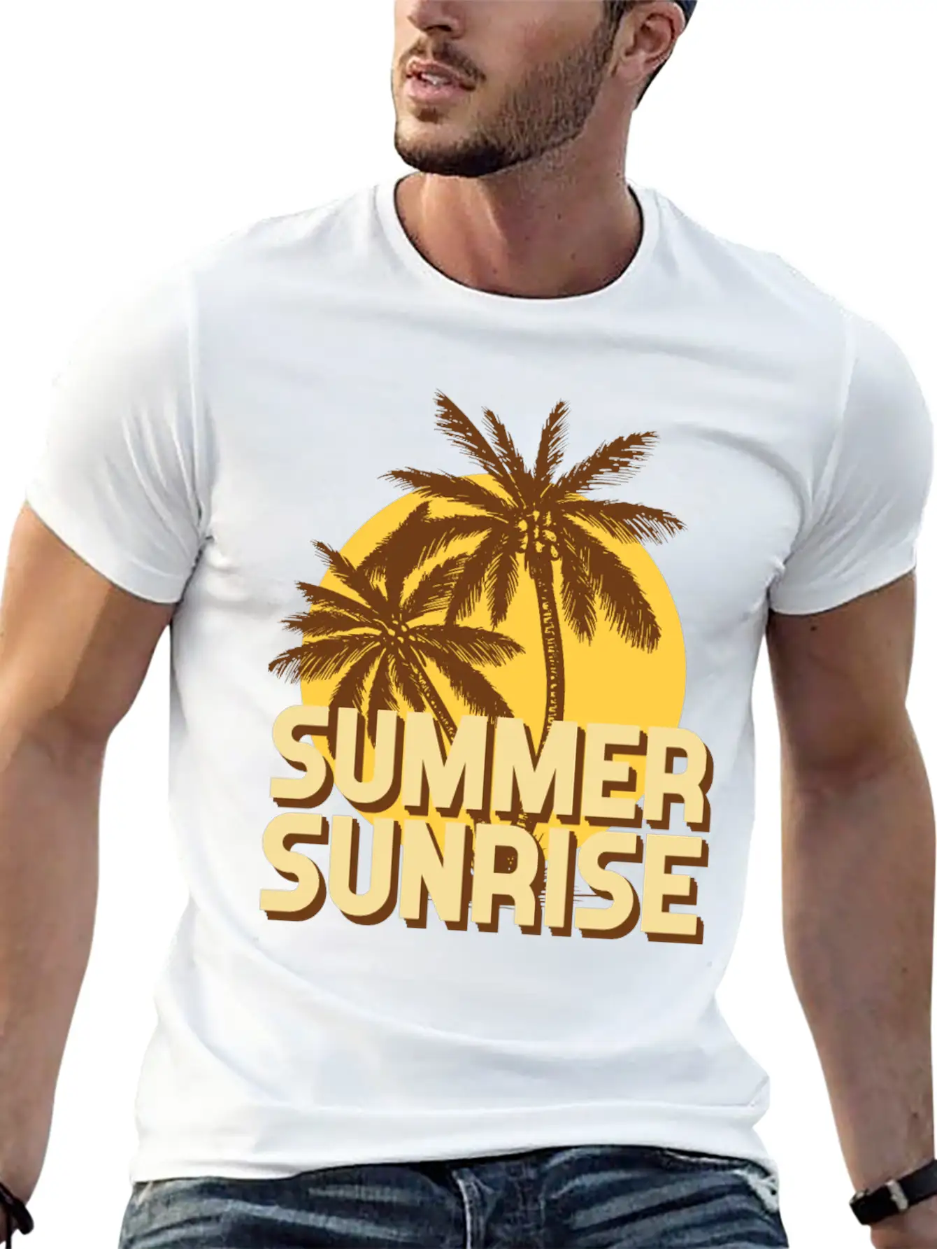 Summer Sunrise Classic Fit Graphic Tee For Daily Comfort – Unisex Cotton Shirt