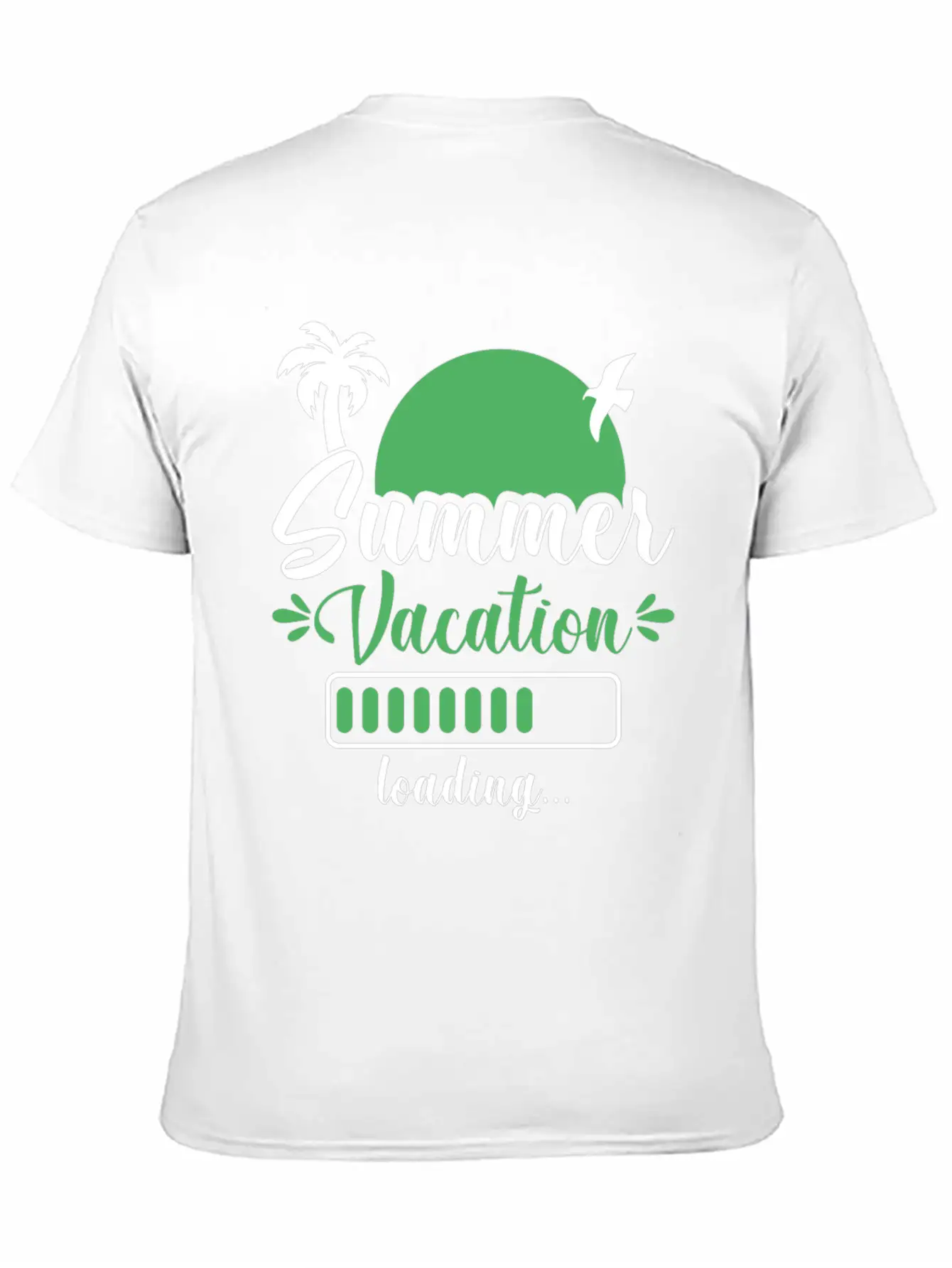 Summer Vacation Loading , Palm Trees Sun Relaxed Everyday Tee – Lightweight And Durable Cotton