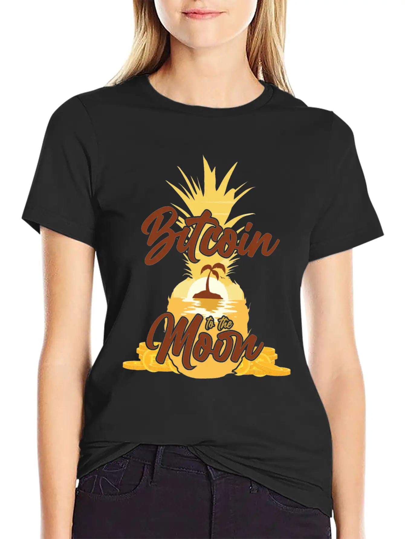 Summer With Bitcoin, Crypto Modern Fit Casual T-Shirt – Clean And Versatile Design