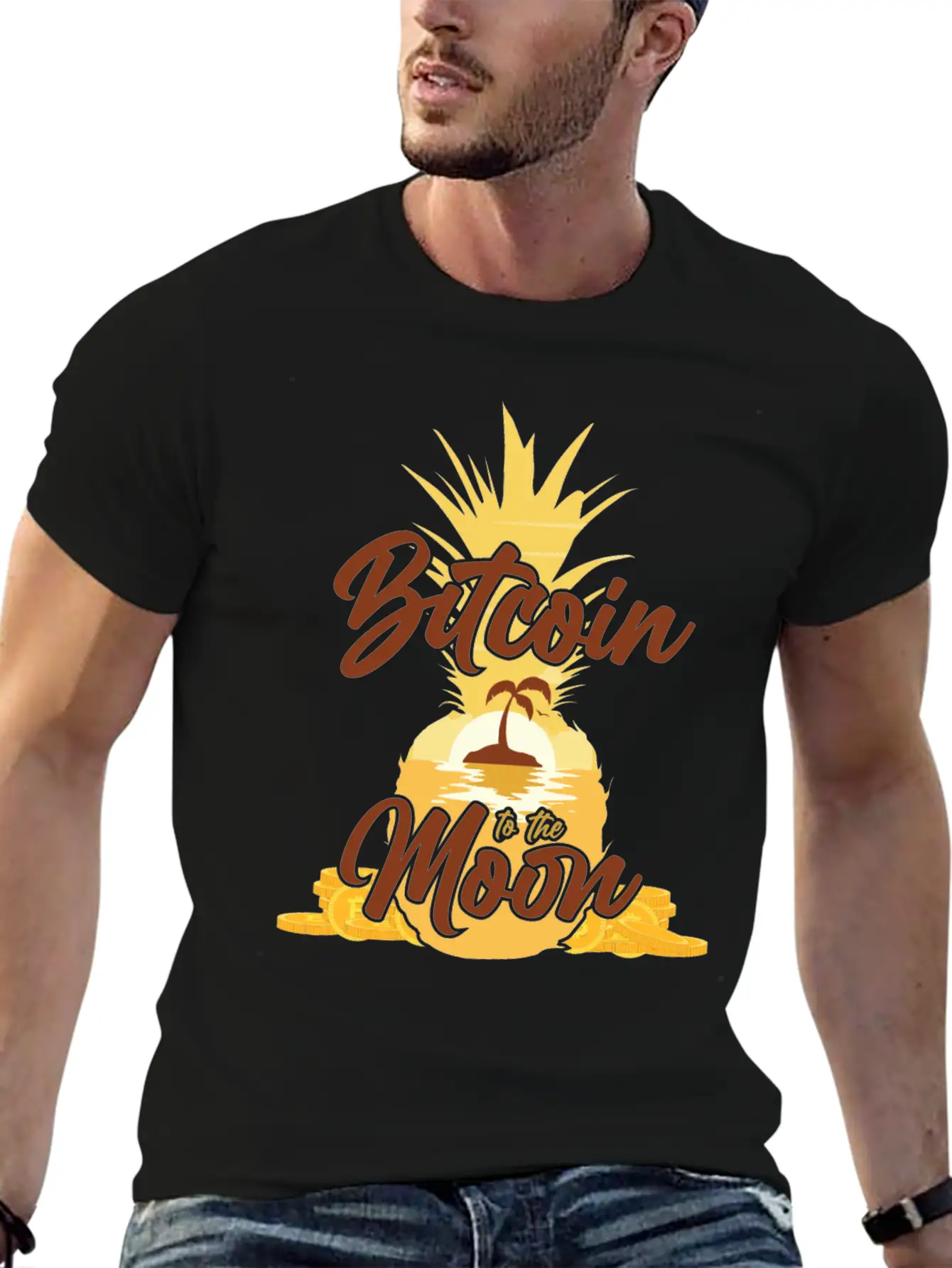 Summer With Bitcoin, Crypto Modern Fit Casual T-Shirt – Clean And Versatile Design