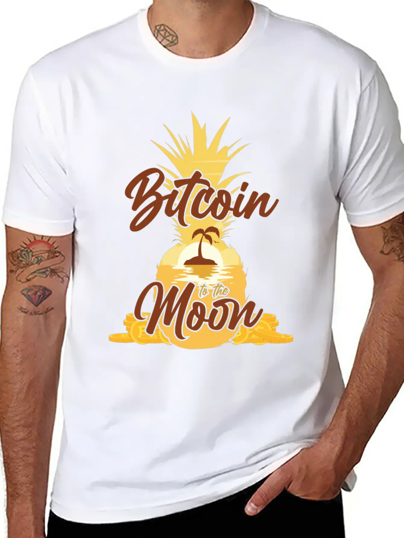 Summer With Bitcoin, Crypto Modern Fit Casual T-Shirt – Clean And Versatile Design