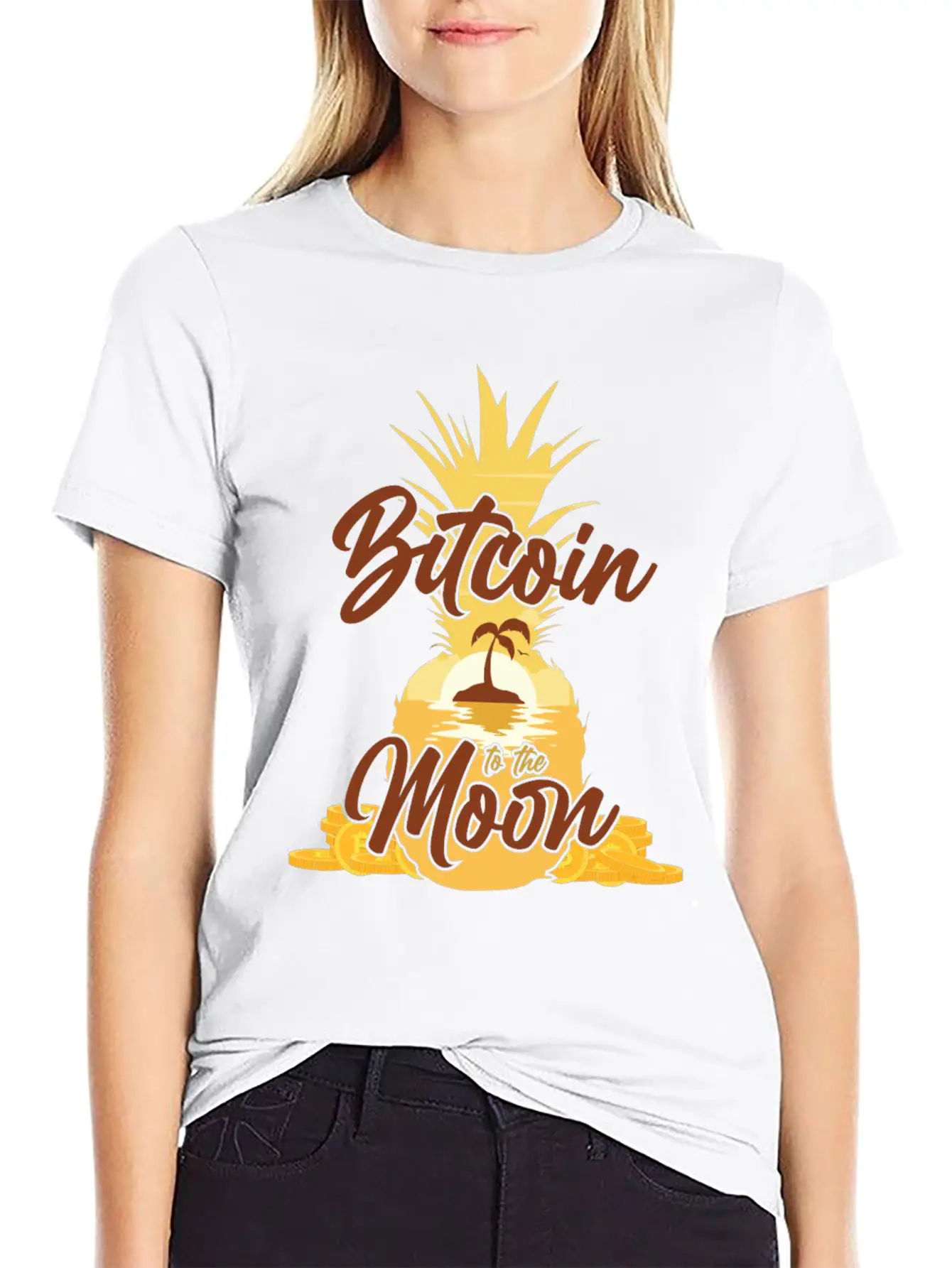 Summer With Bitcoin, Crypto Modern Fit Casual T-Shirt – Clean And Versatile Design