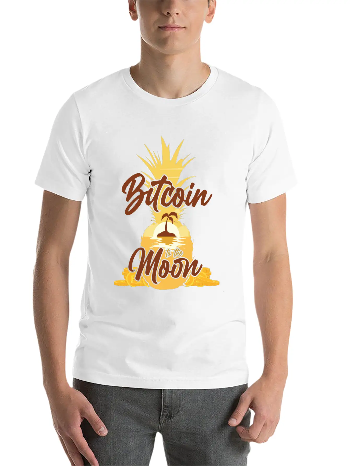 Summer With Bitcoin, Crypto Modern Fit Casual T-Shirt – Clean And Versatile Design
