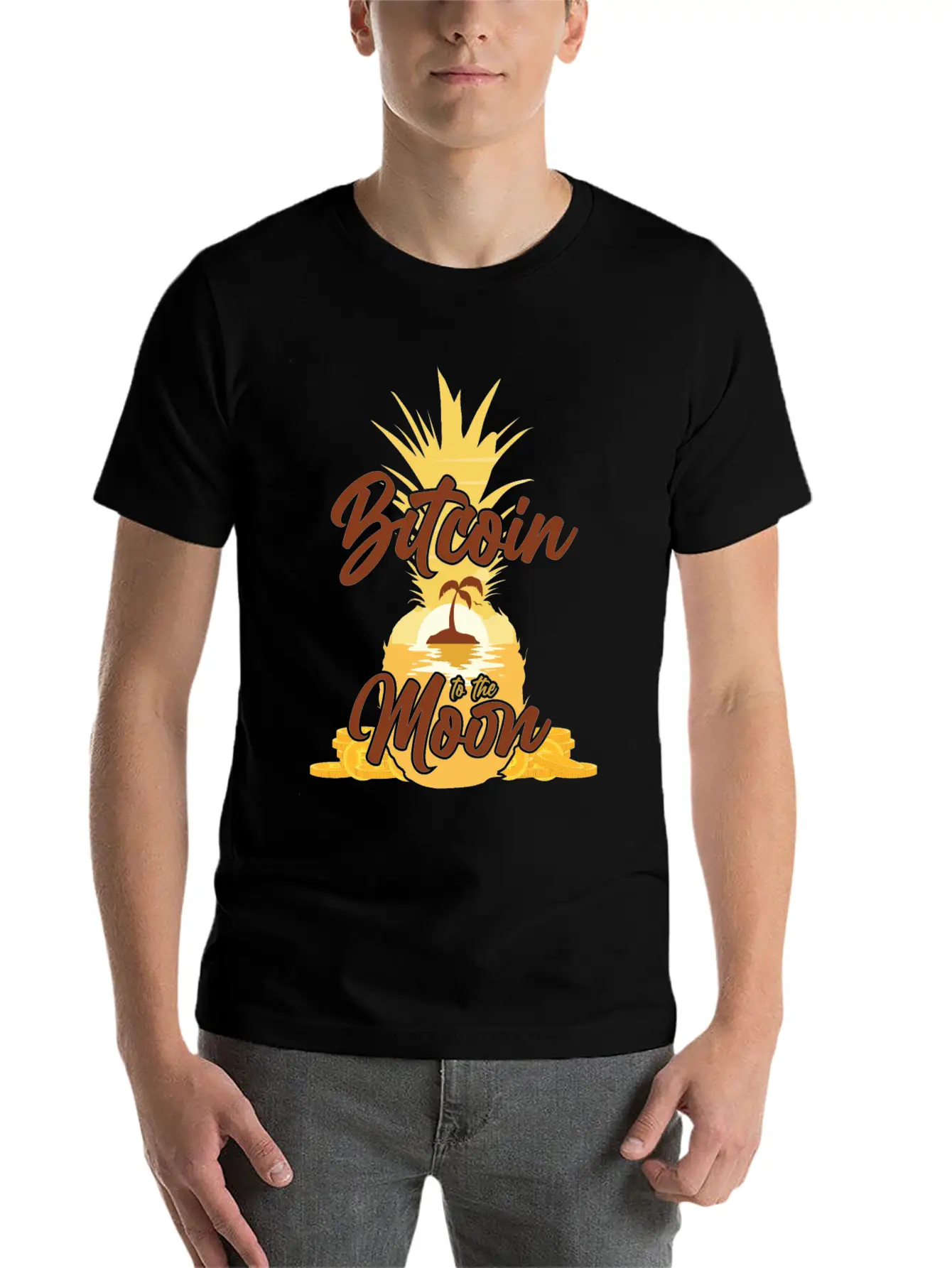 Summer With Bitcoin, Crypto Modern Fit Casual T-Shirt – Clean And Versatile Design