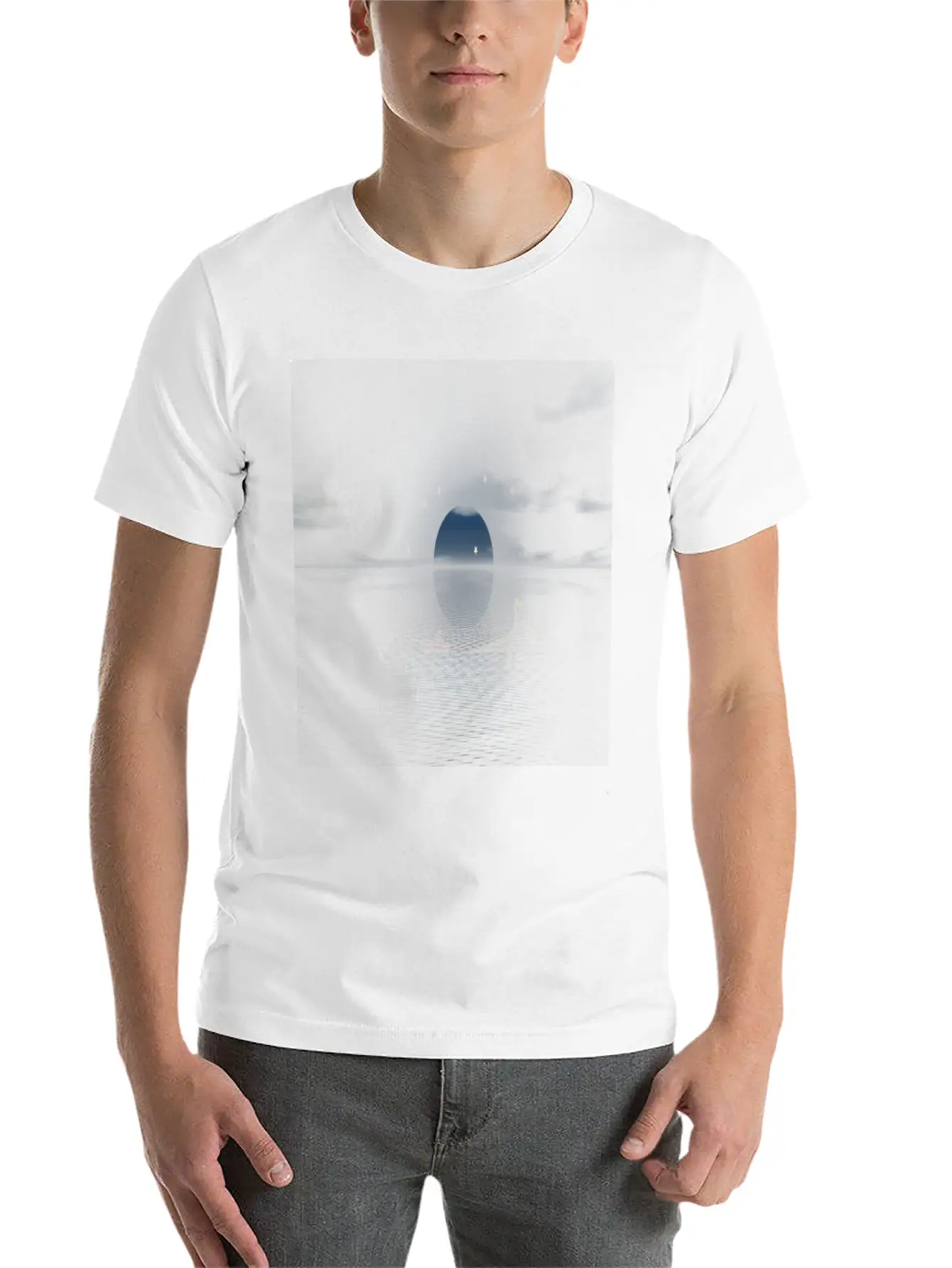 Sun And Moon Behind Boats Basic Graphic T-Shirt – Daily Comfort In Soft Cotton