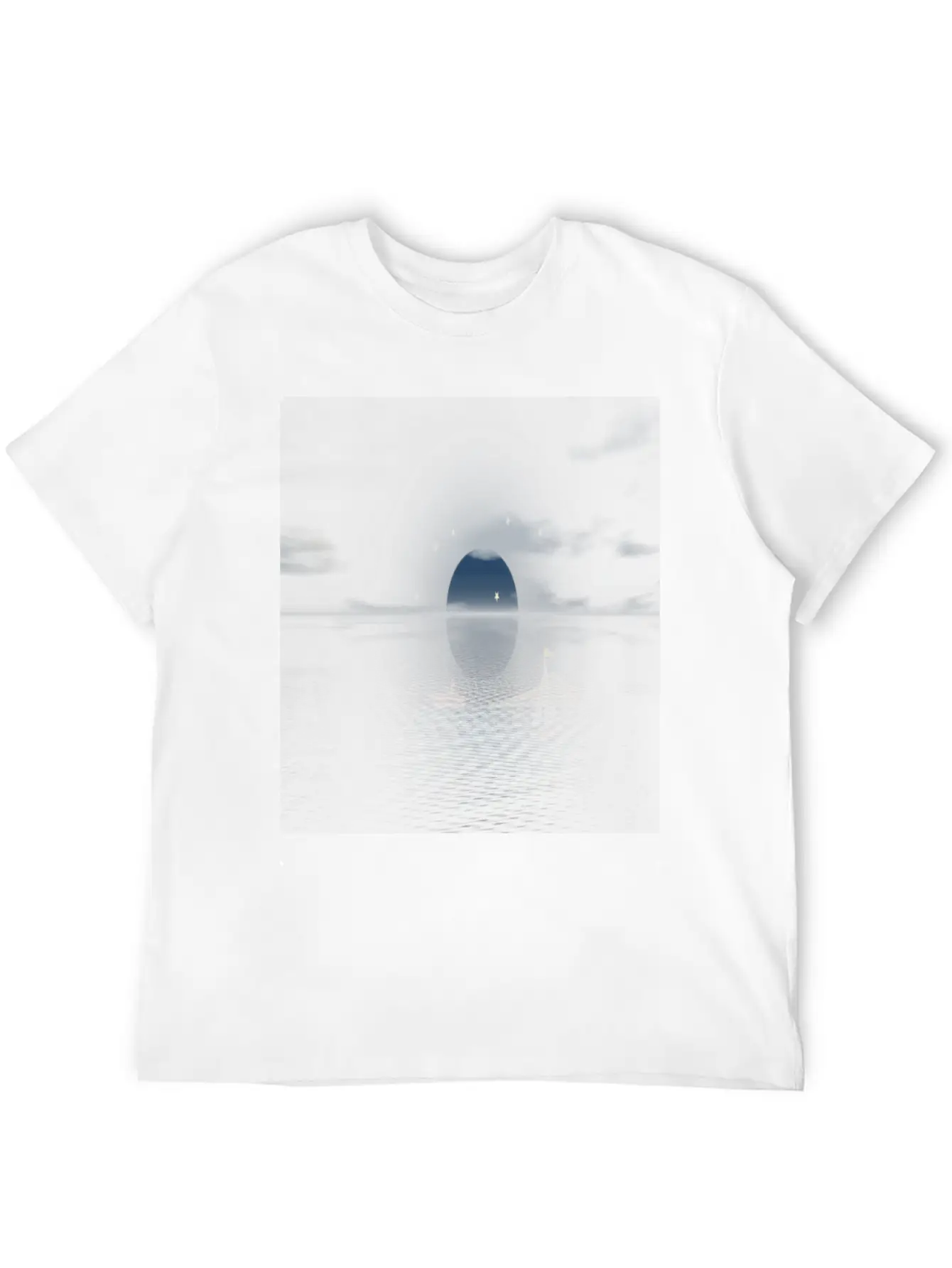 Sun And Moon Behind Boats Basic Graphic T-Shirt – Daily Comfort In Soft Cotton