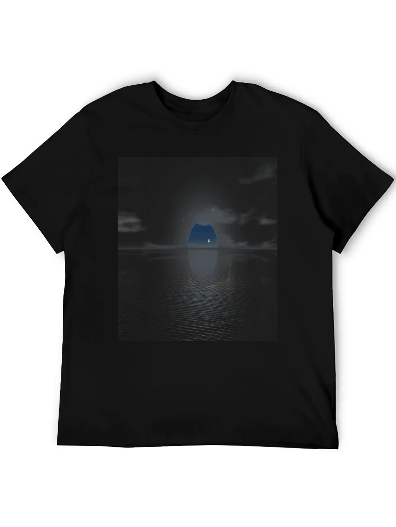Sun And Moon Behind Boats Basic Graphic T-Shirt – Daily Comfort In Soft Cotton