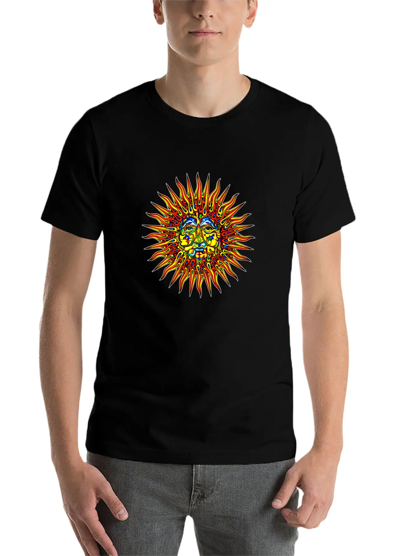 Sun Design Unisex Casual T-Shirt – Clean Design For Daily Comfort